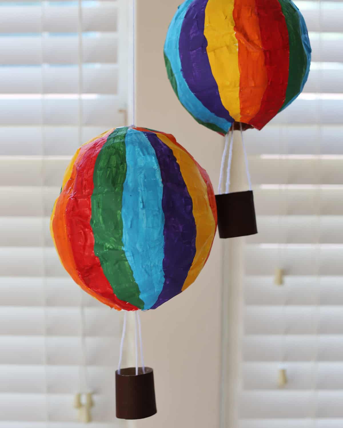 hot air balloon craft made with paper mache. 
