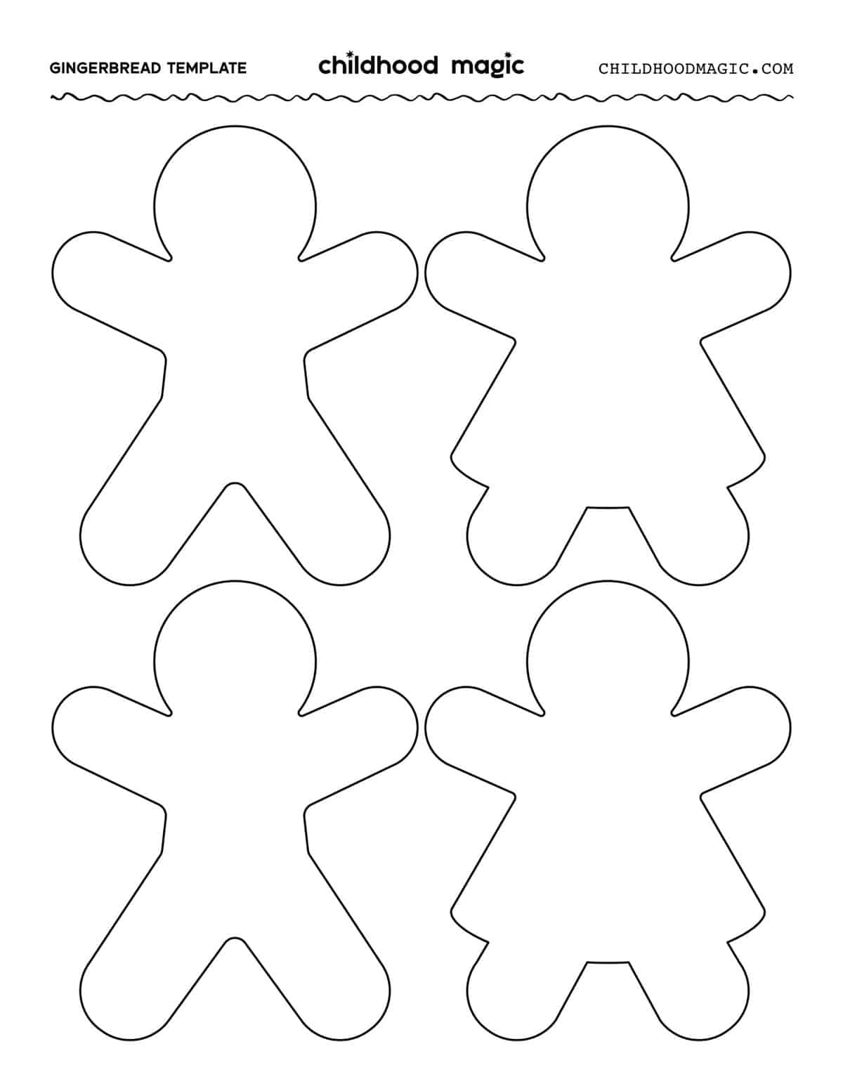 Gingerbread Man Template - Free Printable - Childhood Magic