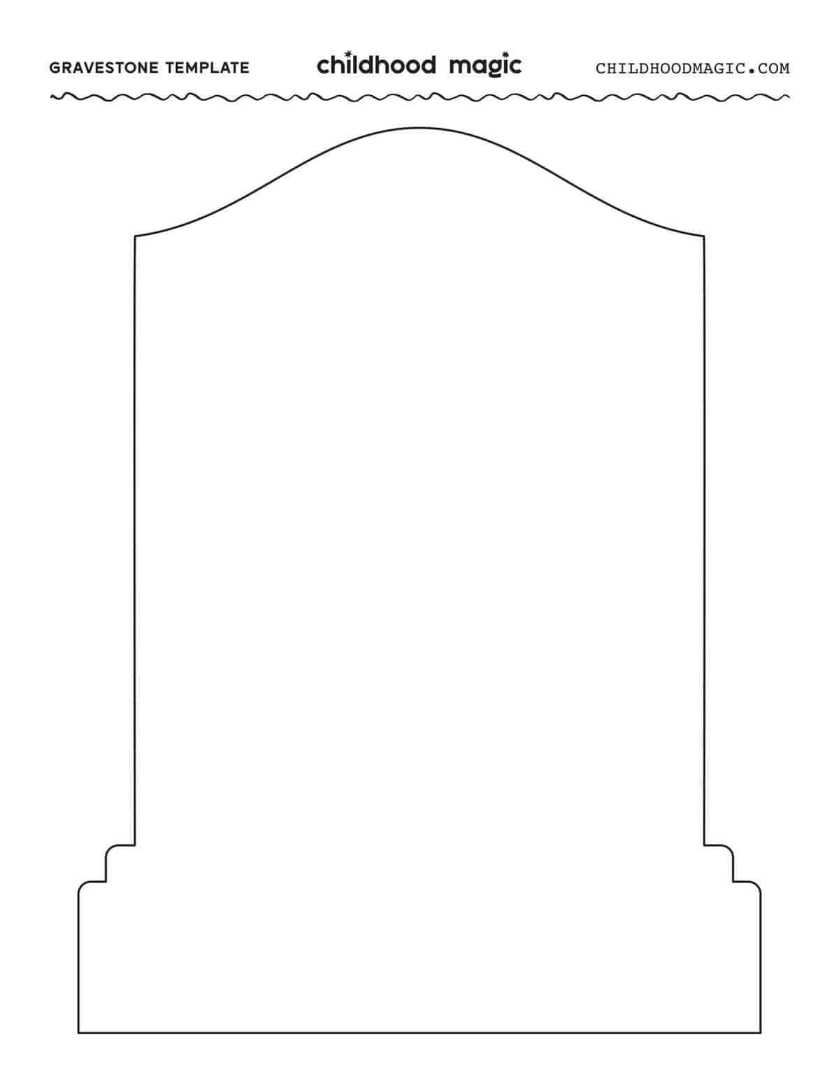 Blank Tombstone Coloring Page
