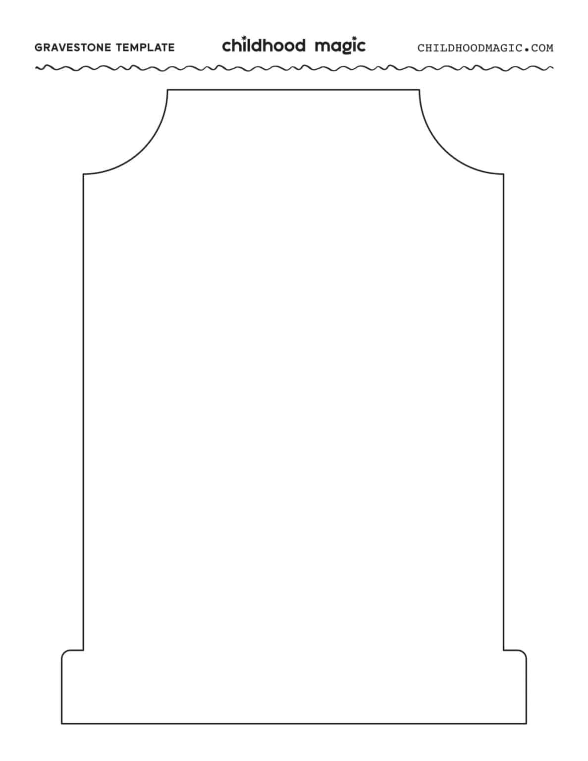 Printable Tombstone Template Free Gravestone Outline