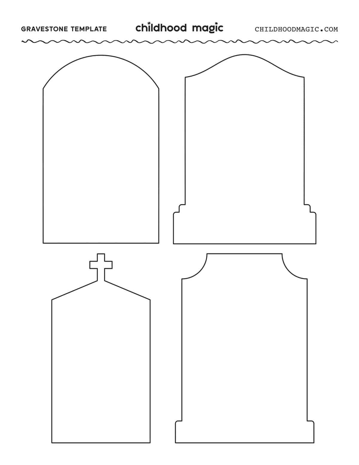 Printable Tombstone Template Free Gravestone Outline