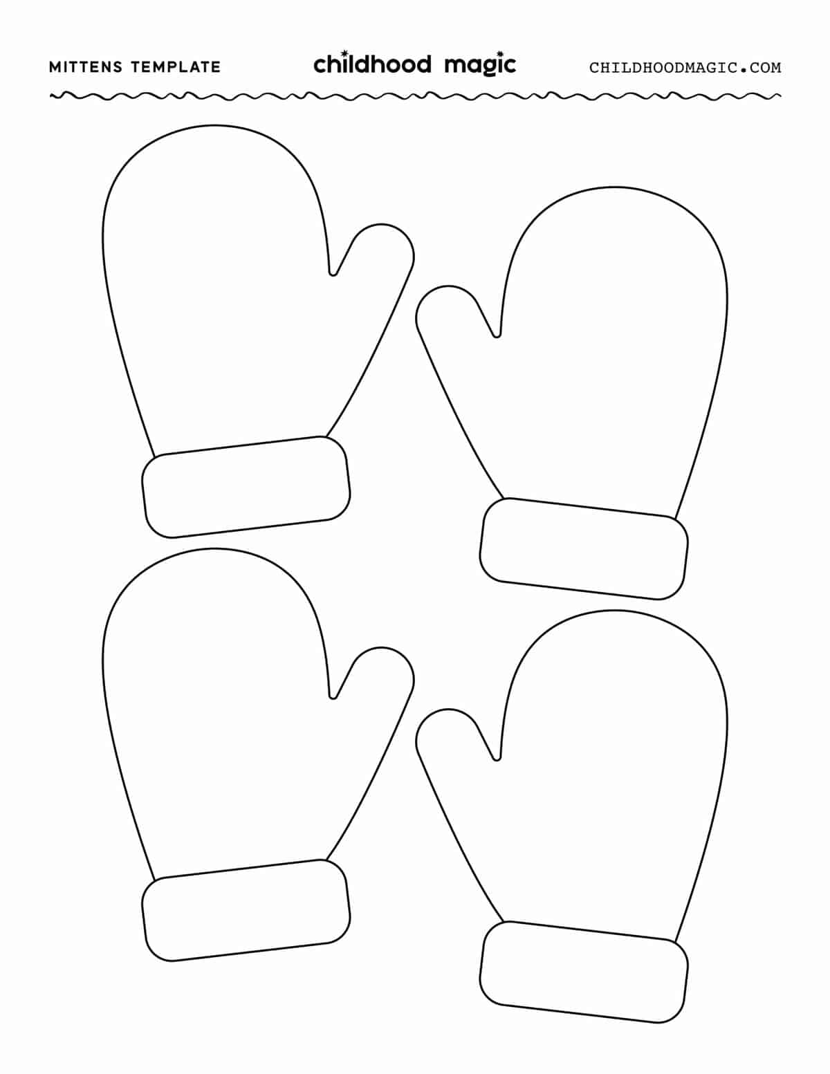 Mittens Template Free Printable Childhood Magic