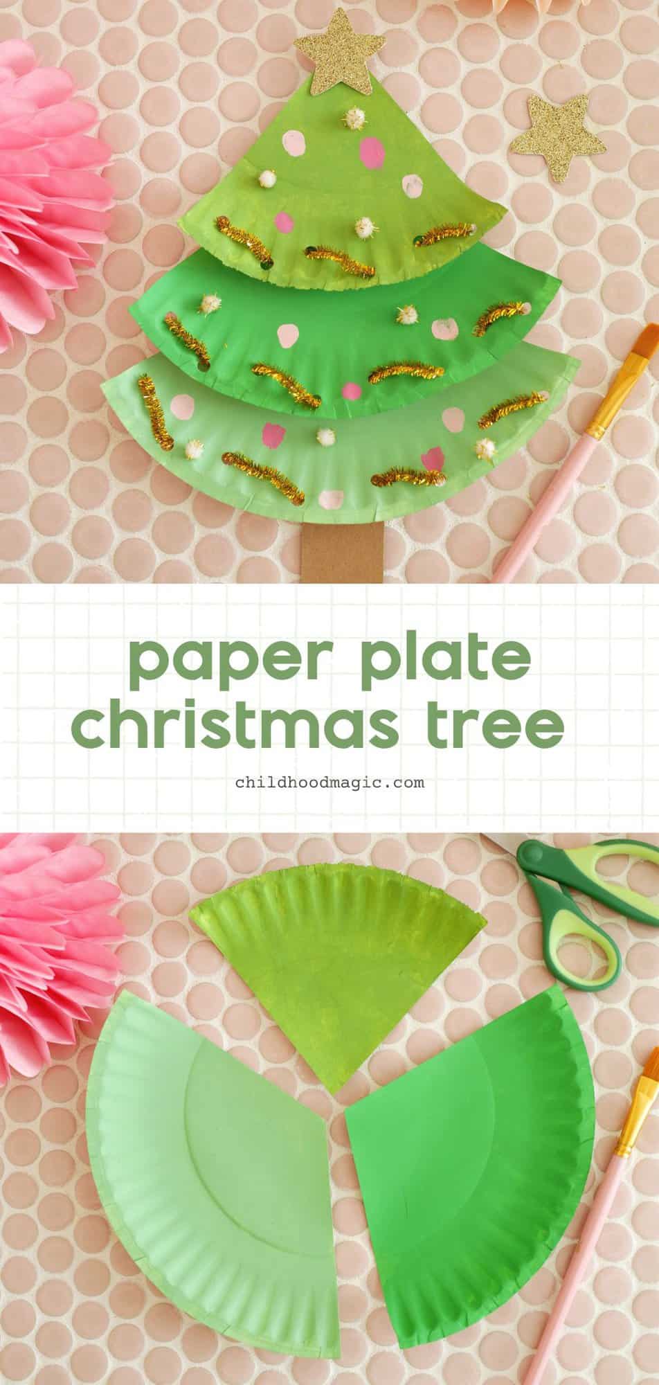 Paper Plate Christmas Tree Craft with Fingerprint Ornaments ...