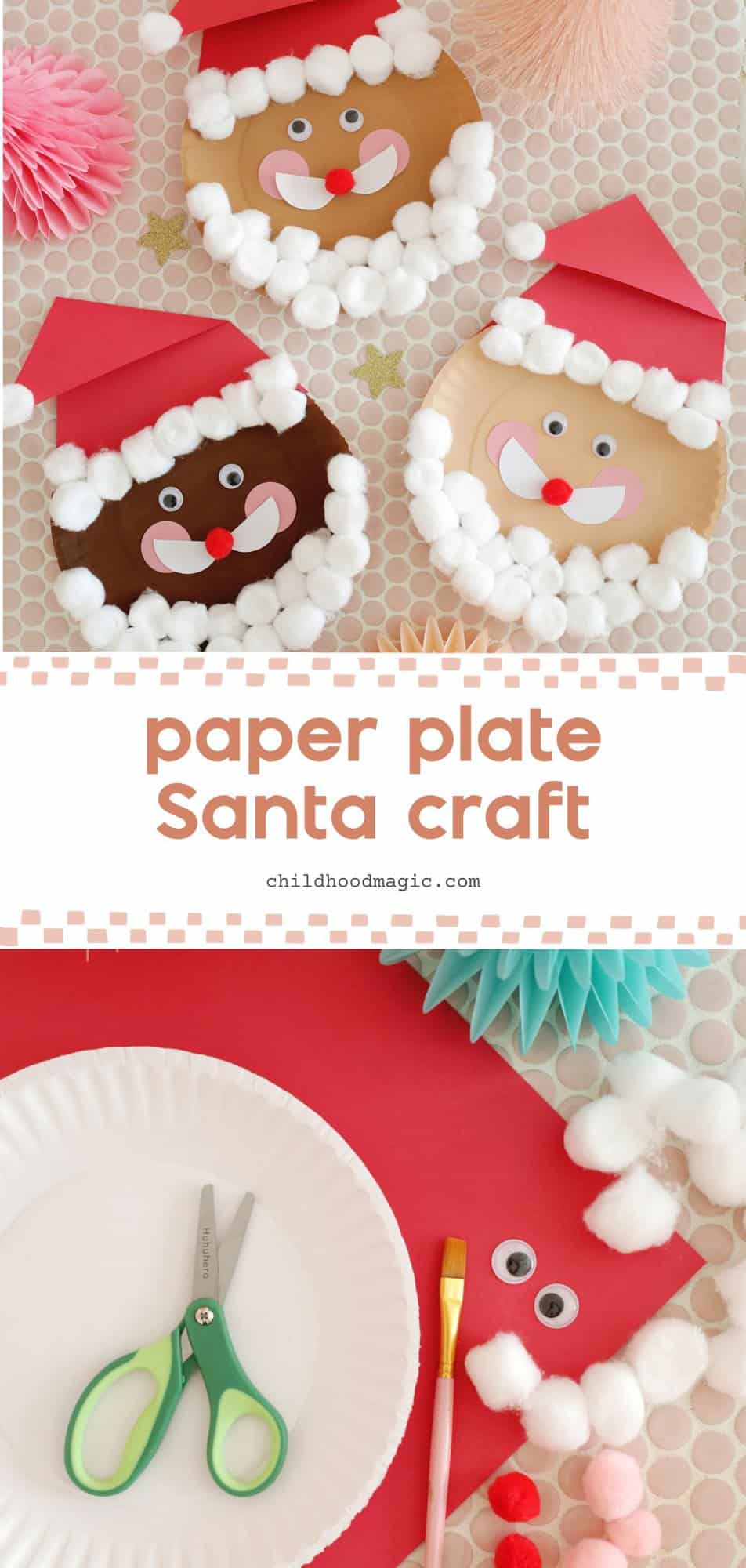 Easy Paper Plate Santa Craft (Perfect for the Holidays!) - Childhood Magic