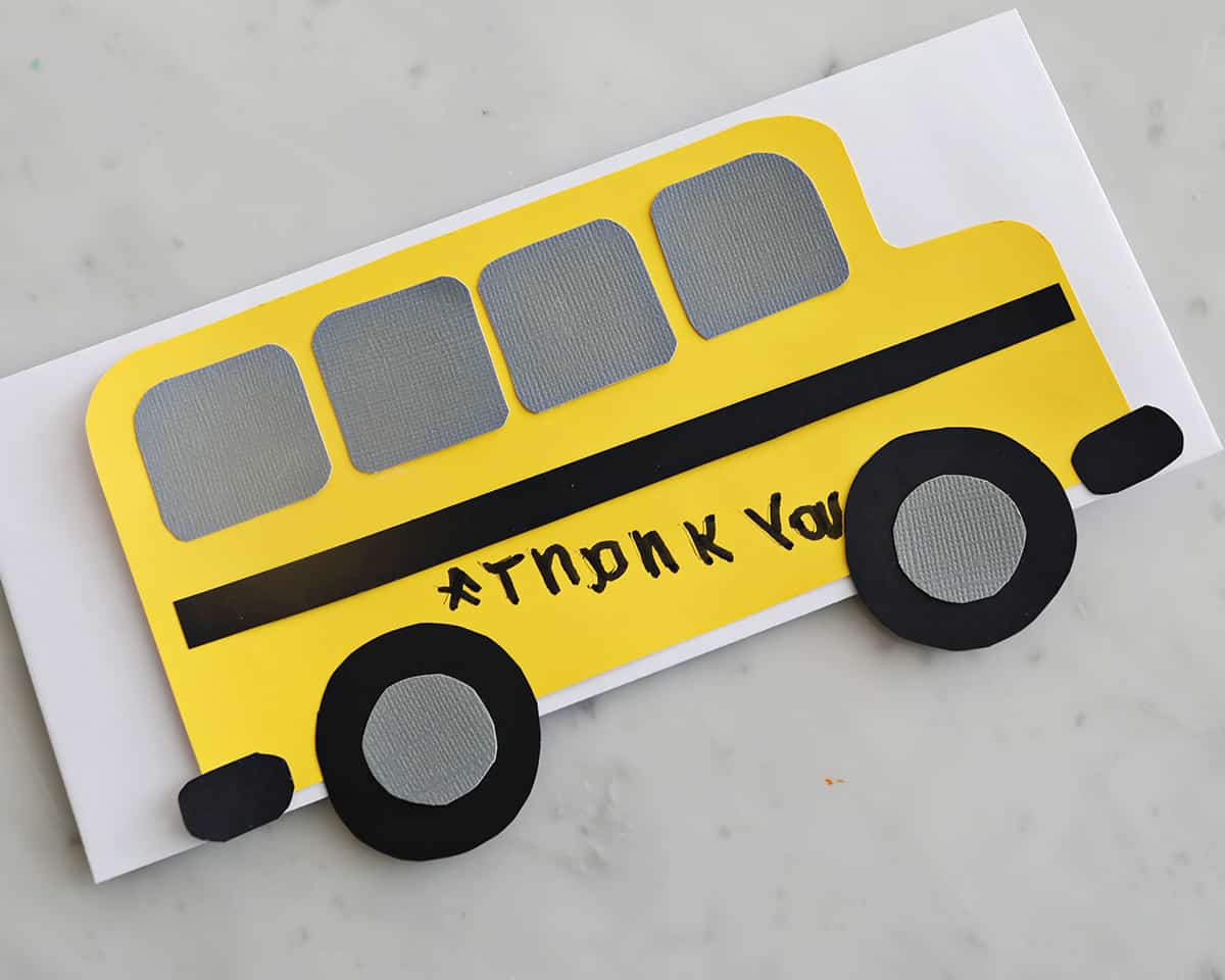 school bus thank you card