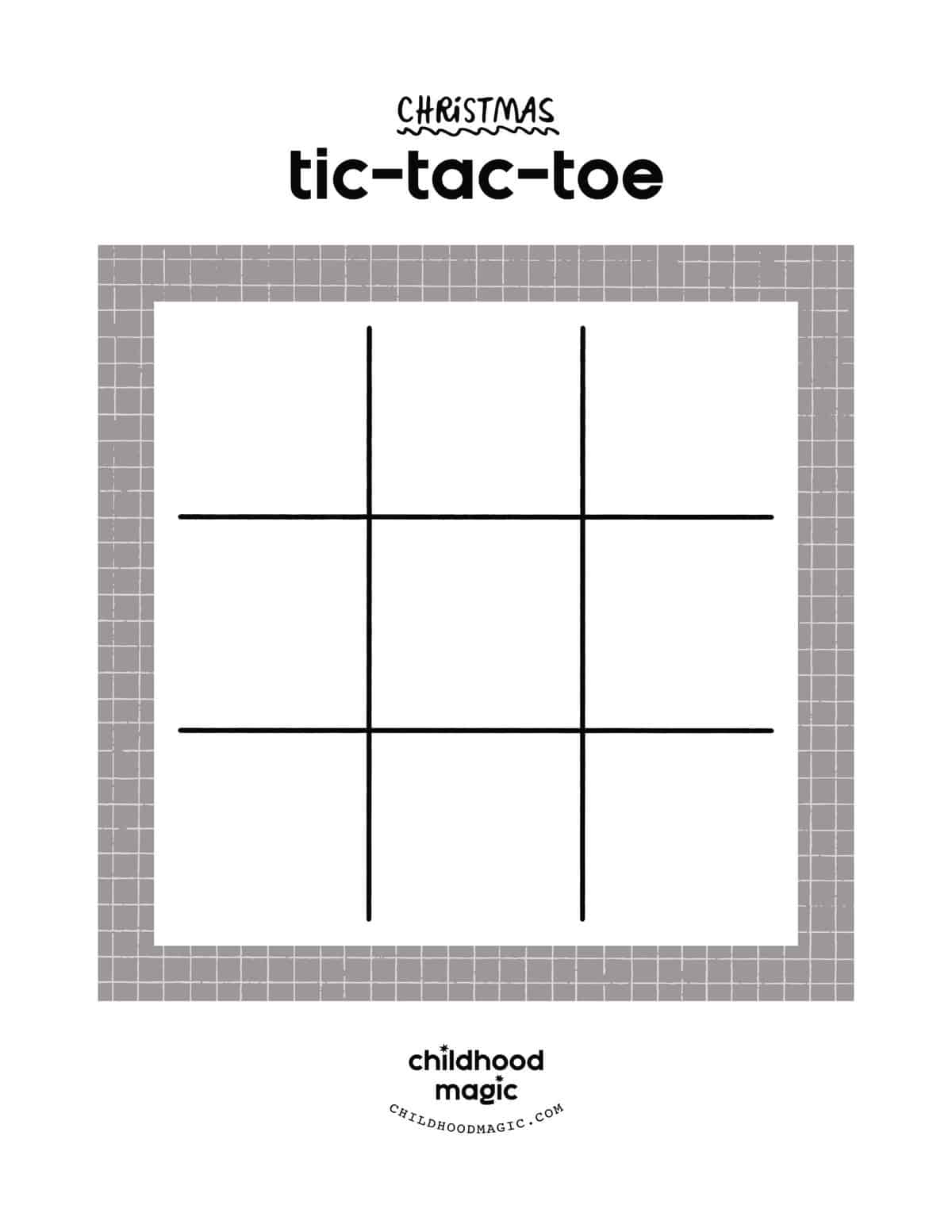 Free Printable Christmas Tic Tac Toe Game