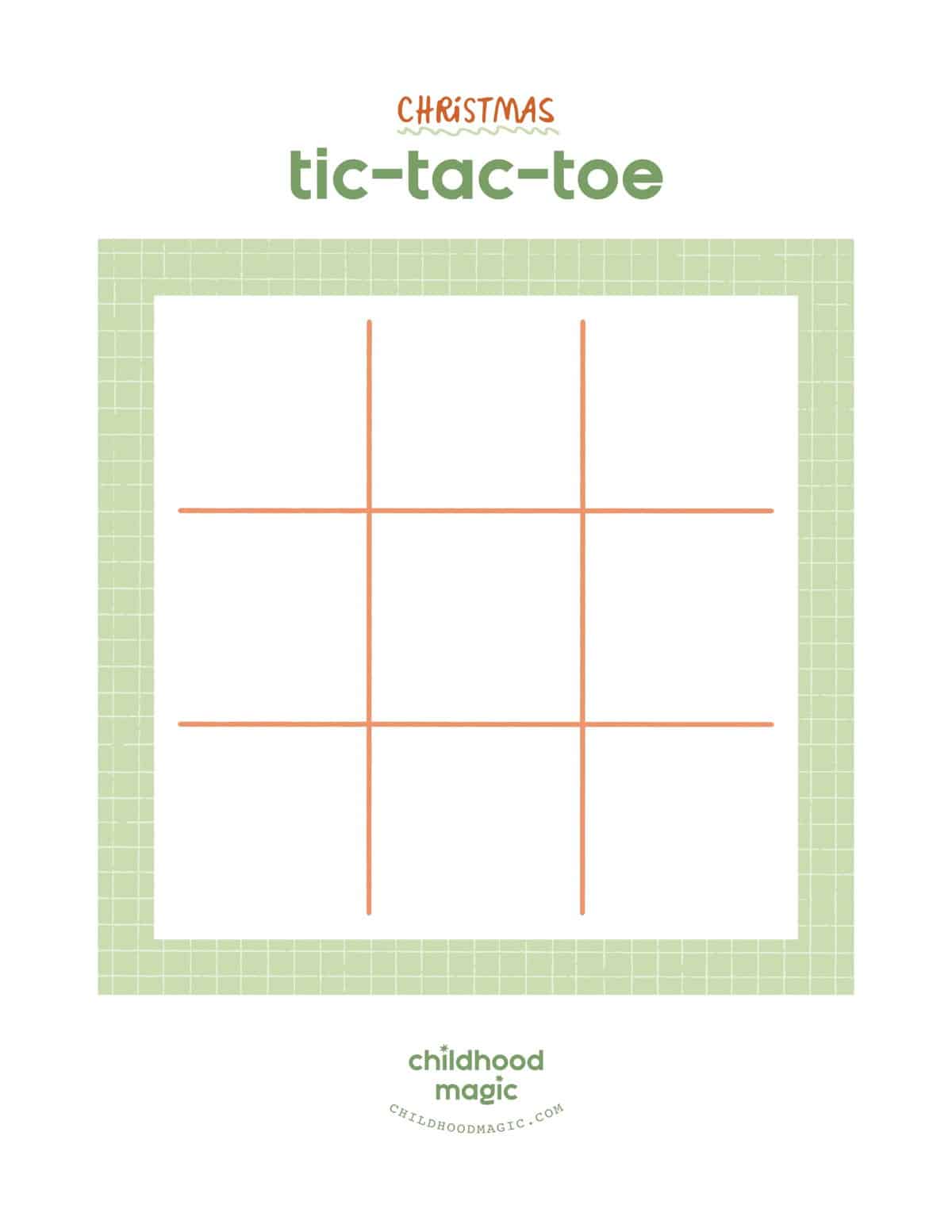 green and red tic tac toe board. 