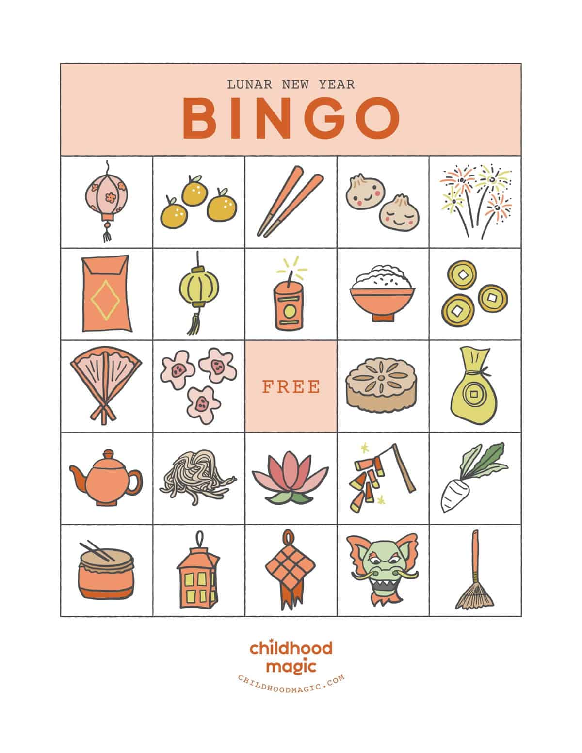 Lunar New Year Bingo Childhood Magic