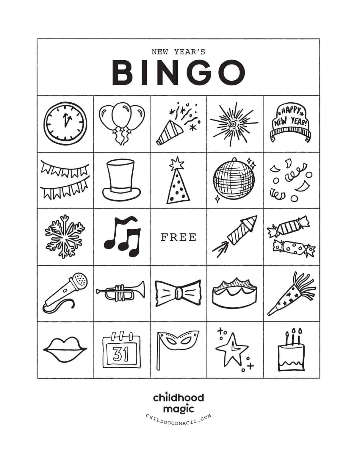 New Year s Bingo Childhood Magic