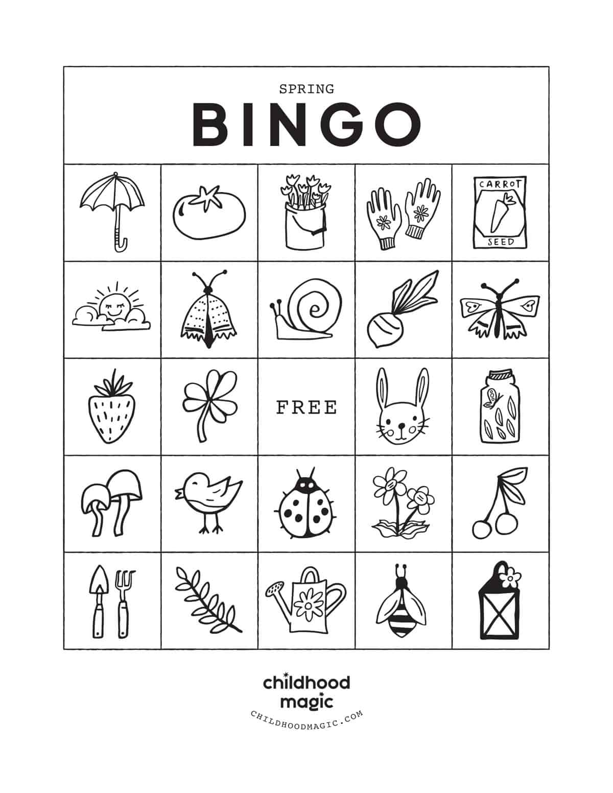 Spring Bingo A Free Printable Game Childhood Magic