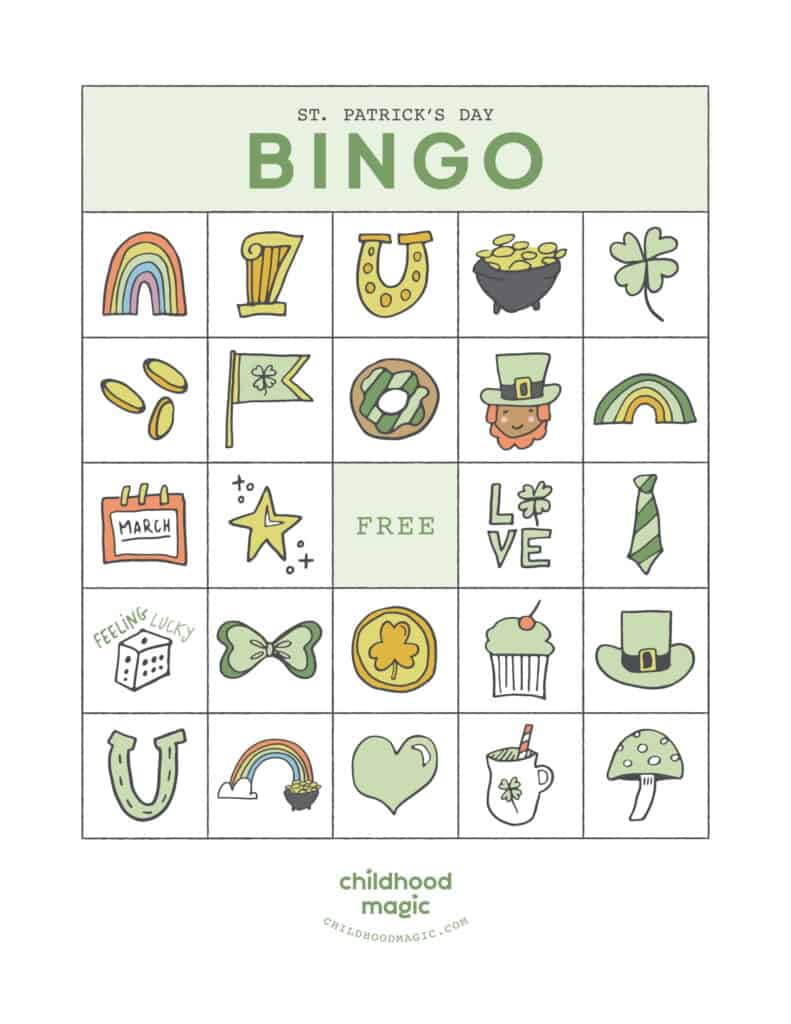 printable saint patricks day bingo cards