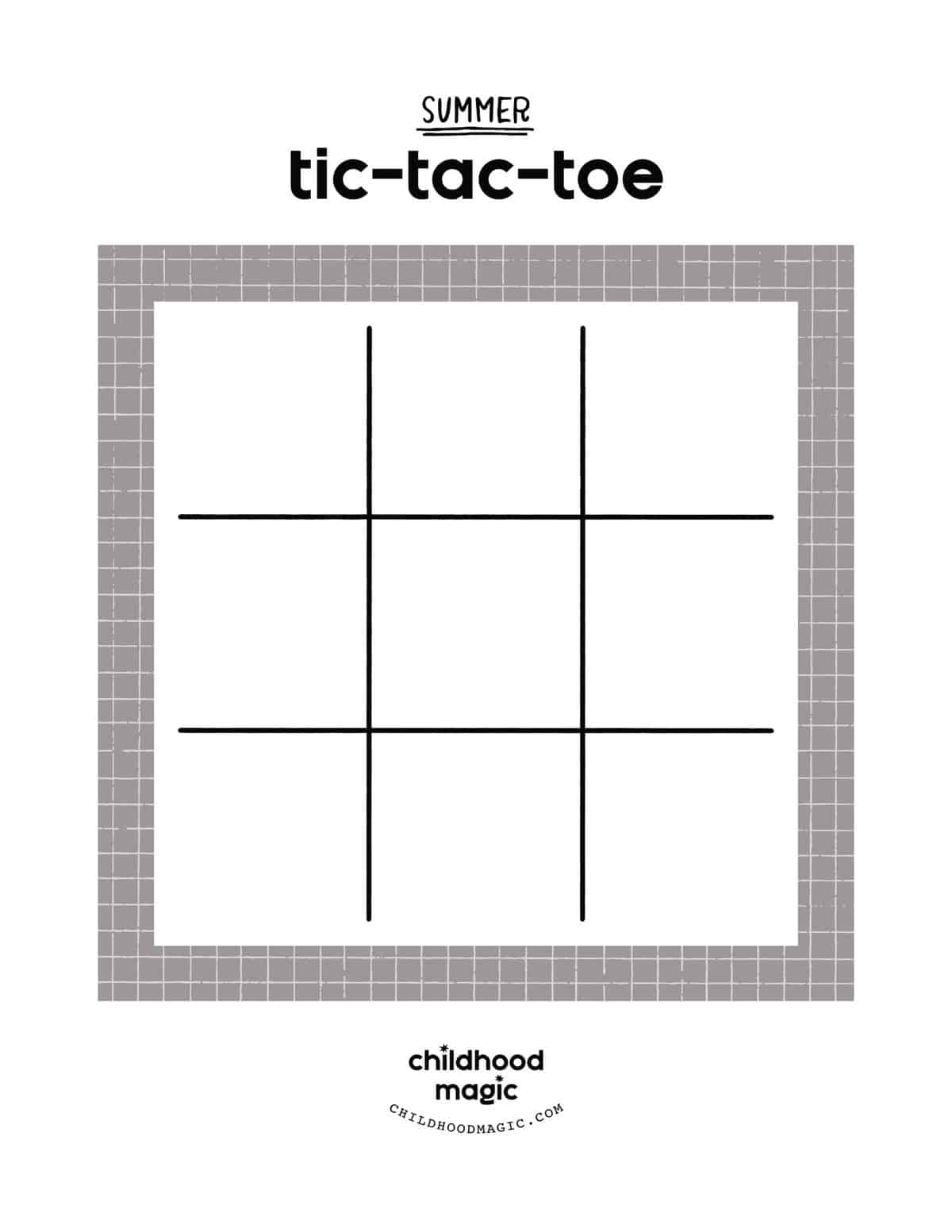 Printable Tic Tac Toe Game Simple Printable Tic Tac Toe Game 