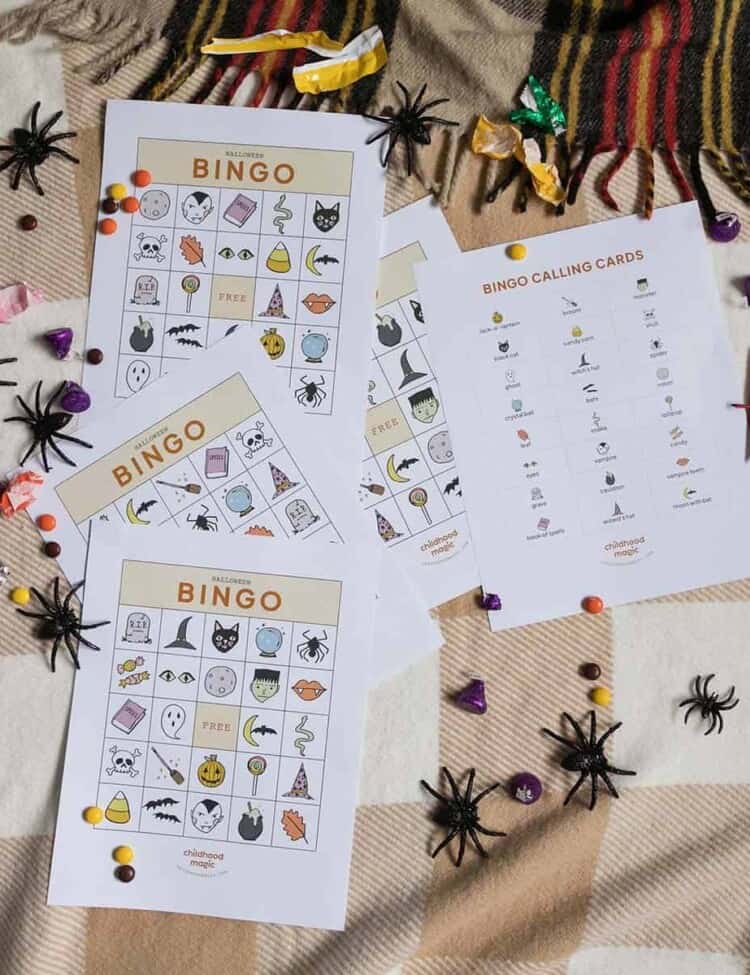 printable Halloween-themed bingo cards