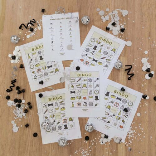 New Year's Bingo Printable Game - childhoodmagic.com