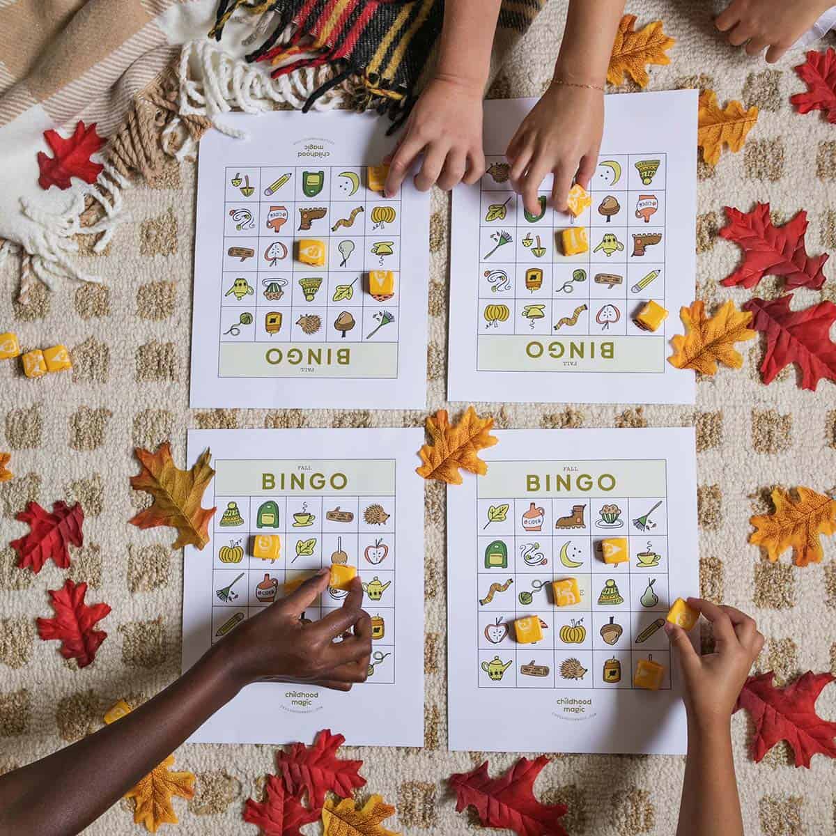 Fall Bingo for Kids Free Printable Game Childhood Magic