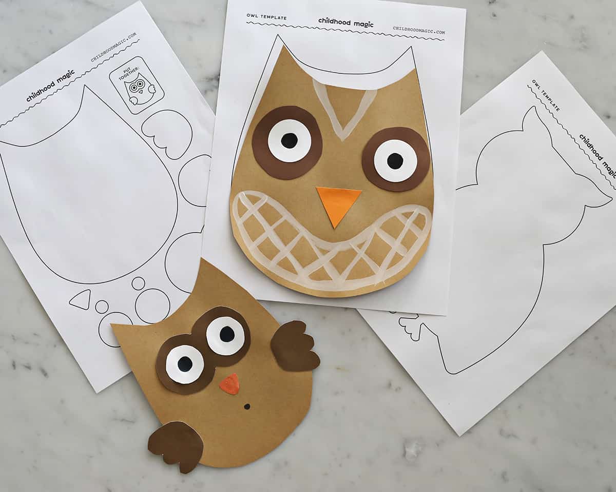 owl printable outline and craft. 