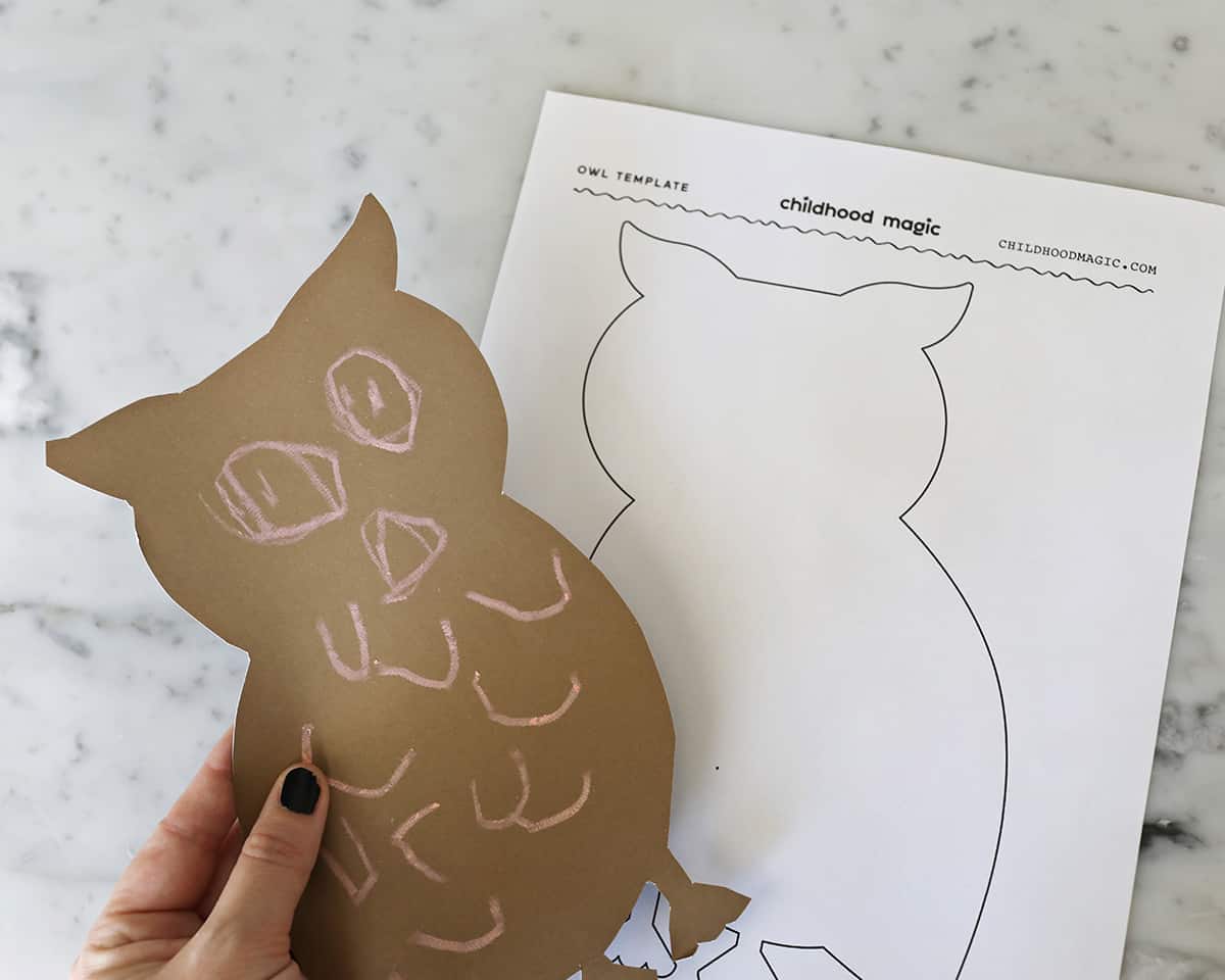 brown construction paper owl craft. 