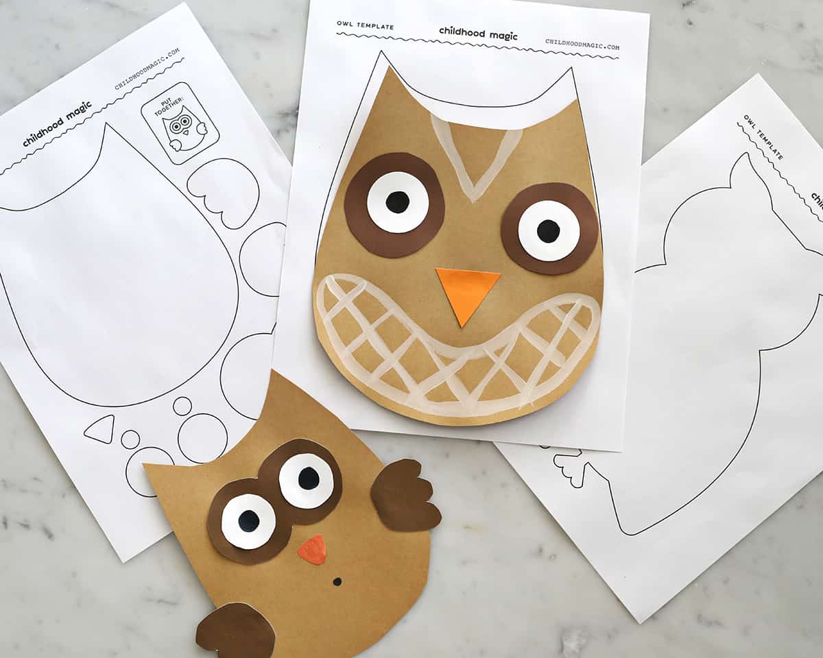 Cut out outline of owl and craft. 