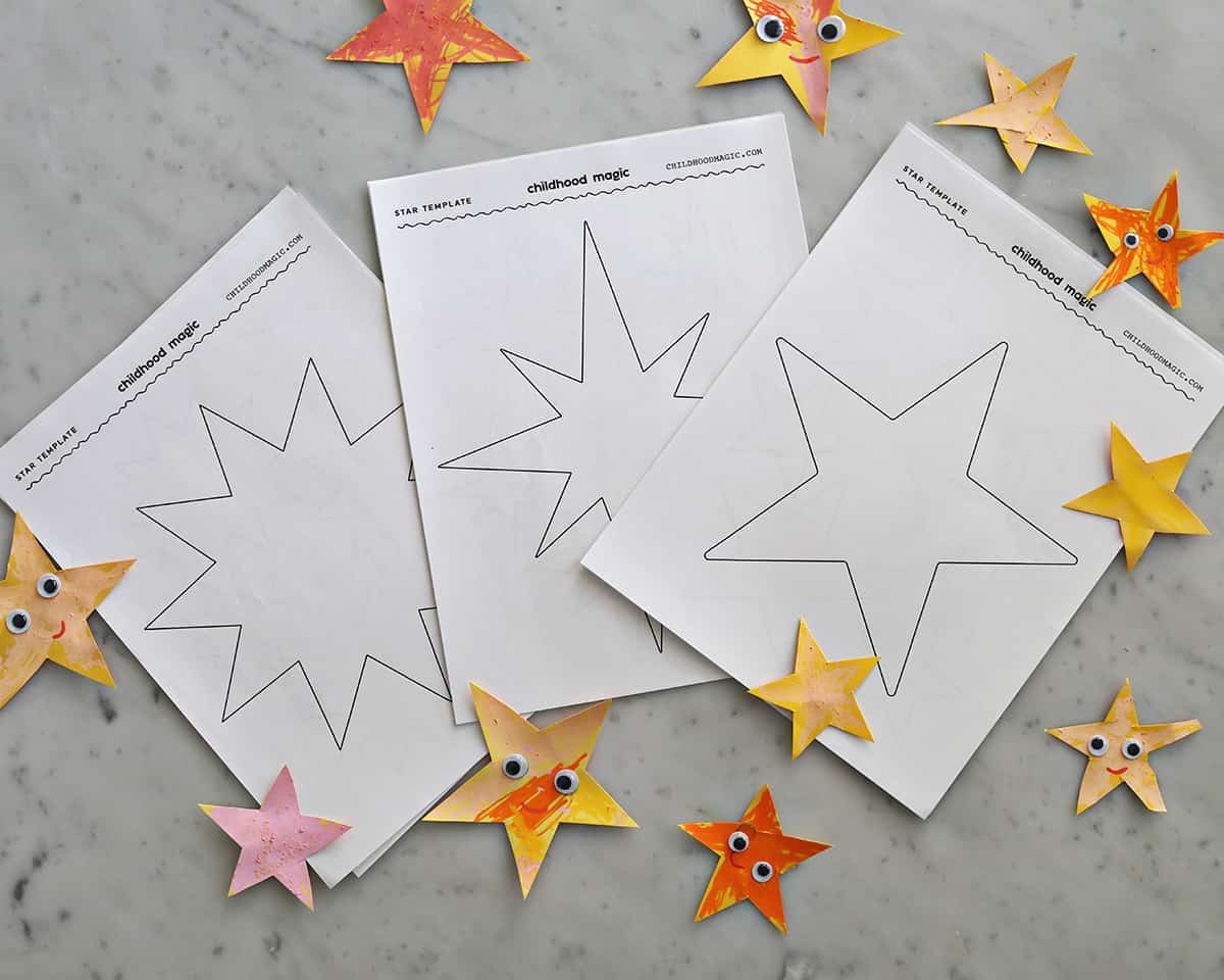 star cutouts and printable templates. 