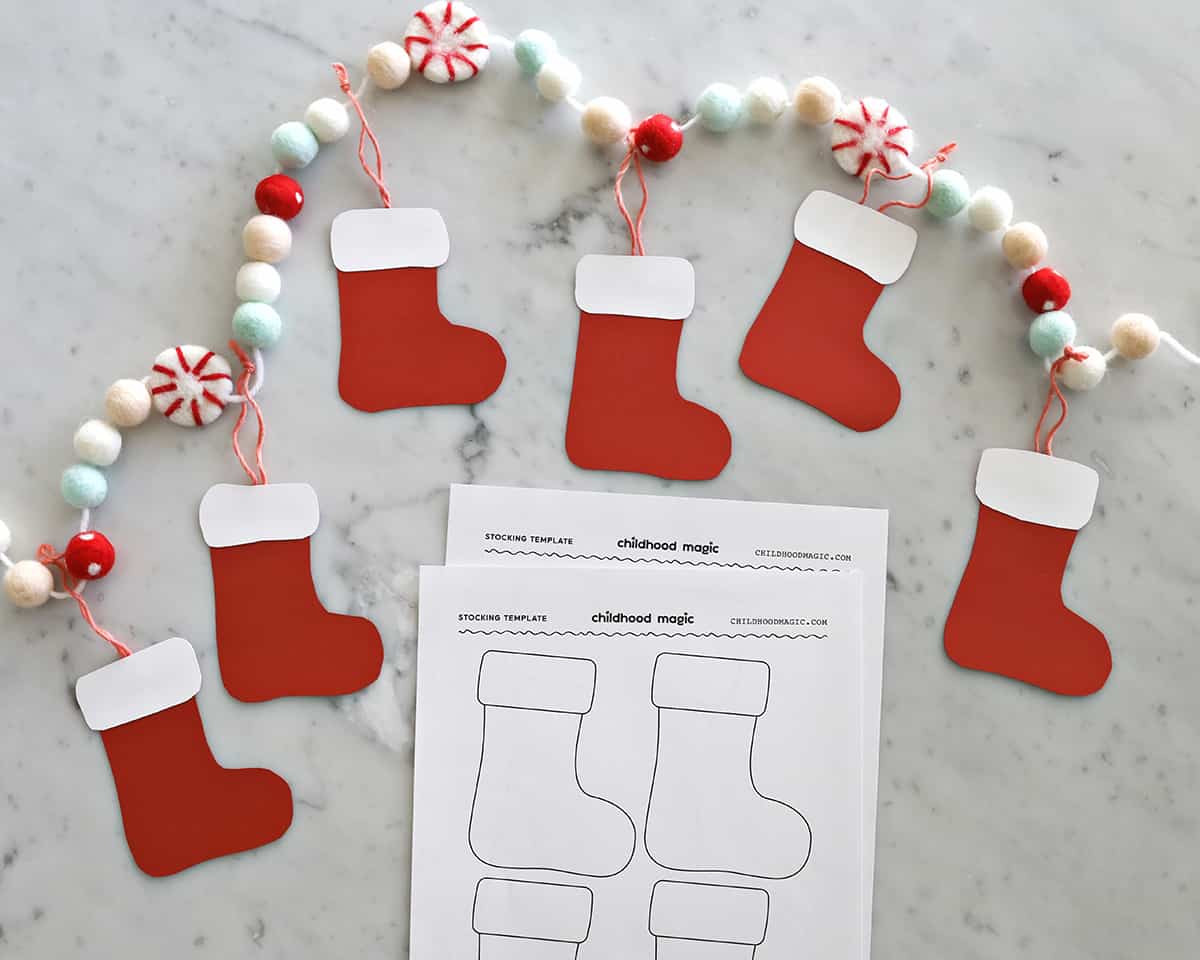 Stocking Card Craft For Kids [Free Template]