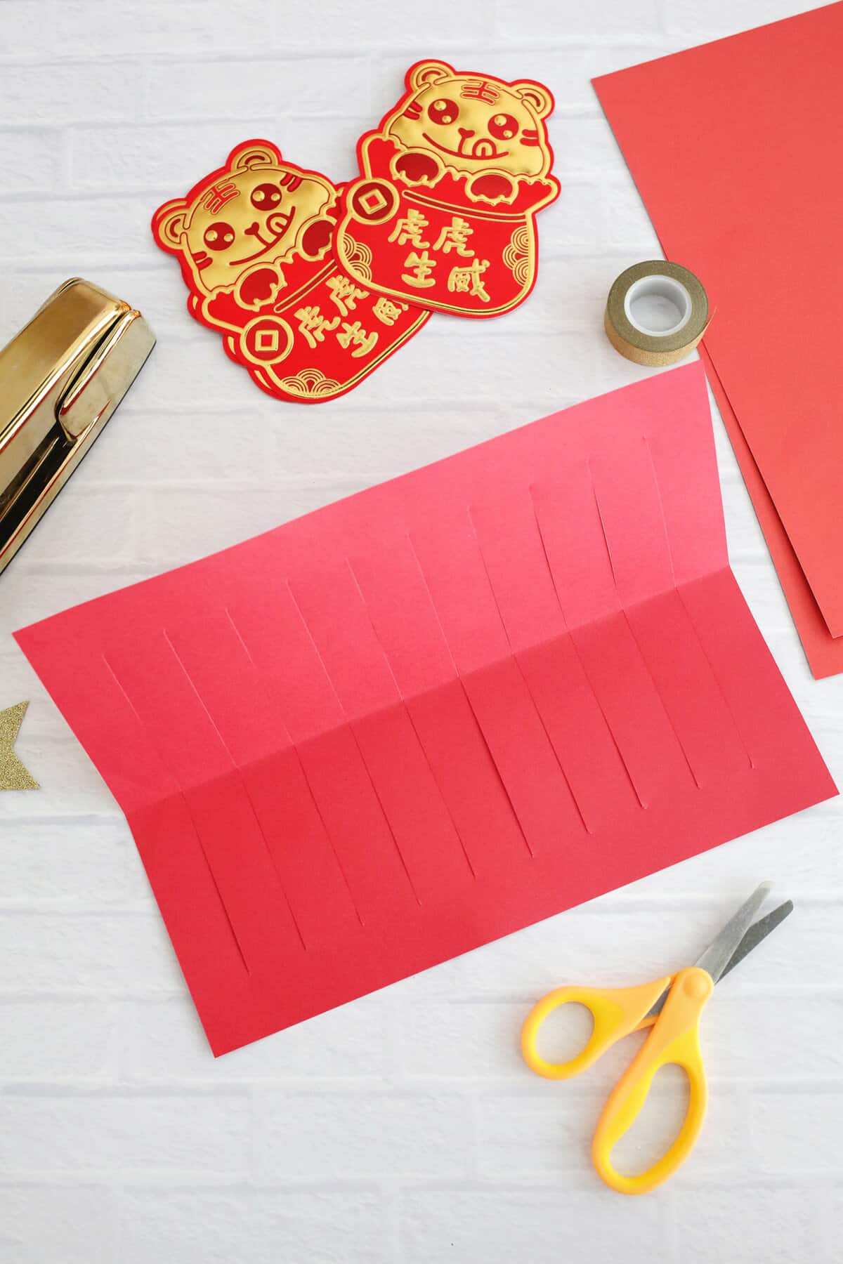 paper template to make paper lantern for chinese new year