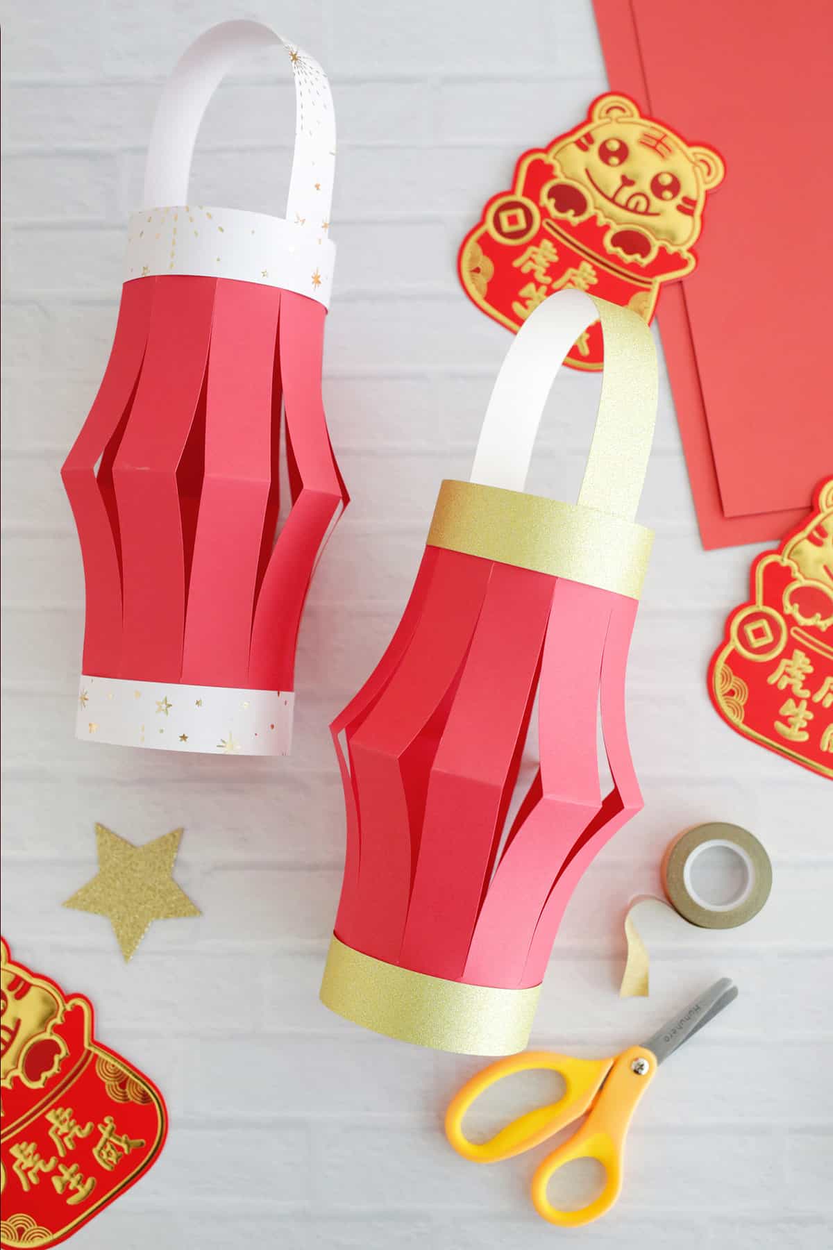 Chinese New Year Lantern Craft (Free Printable) - Crafting Jeannie