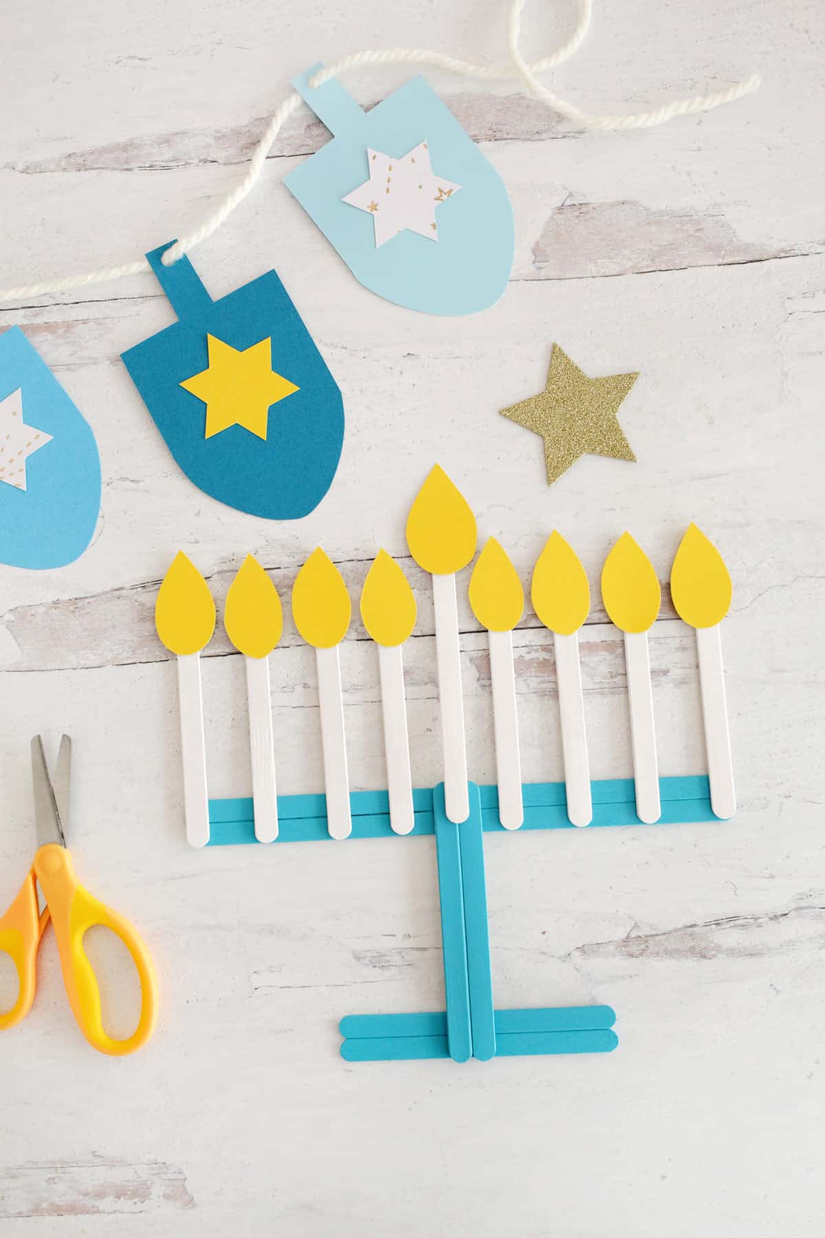 popsicle stick menorah hanukkah craft for kids