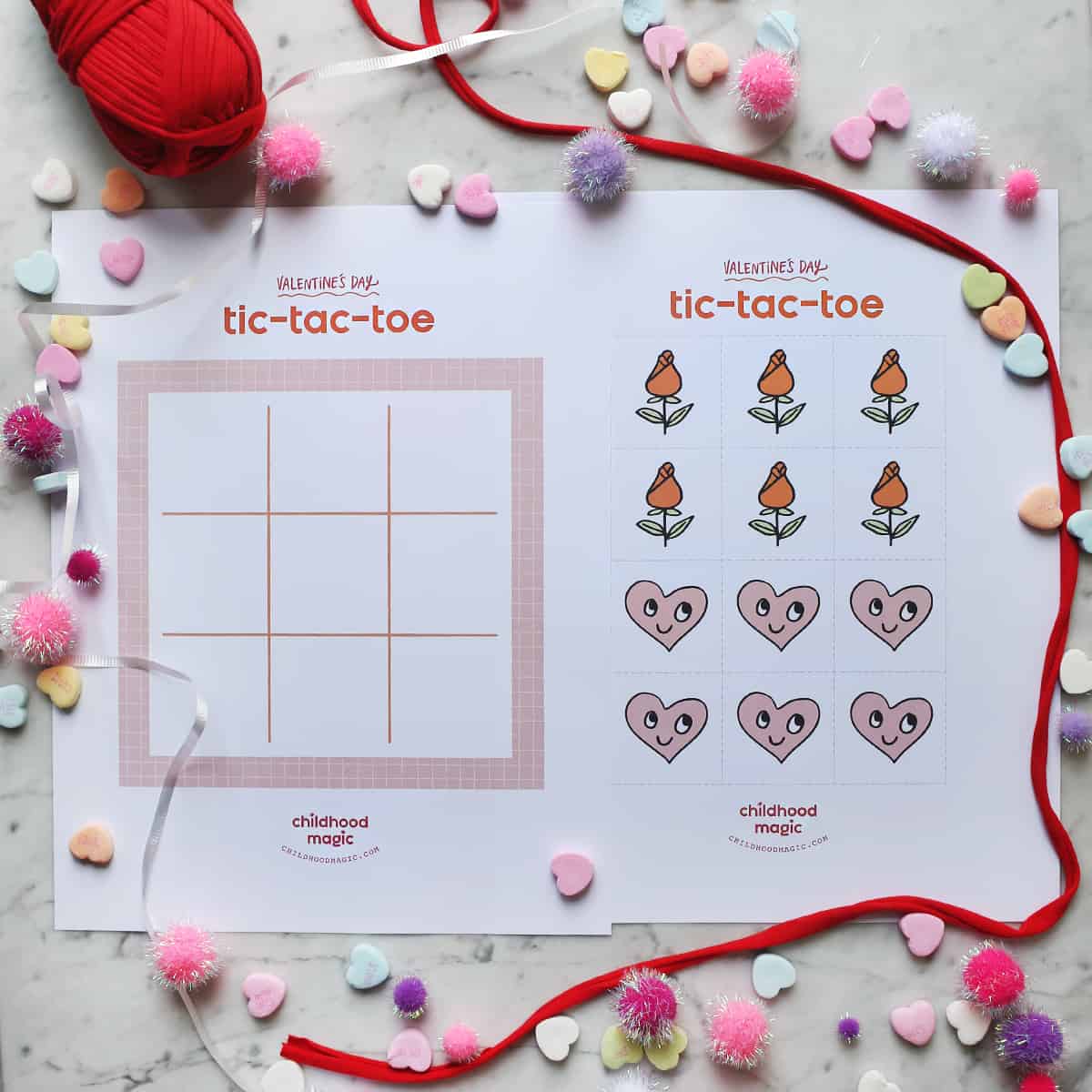 printable tic tac toe board and tokens. 