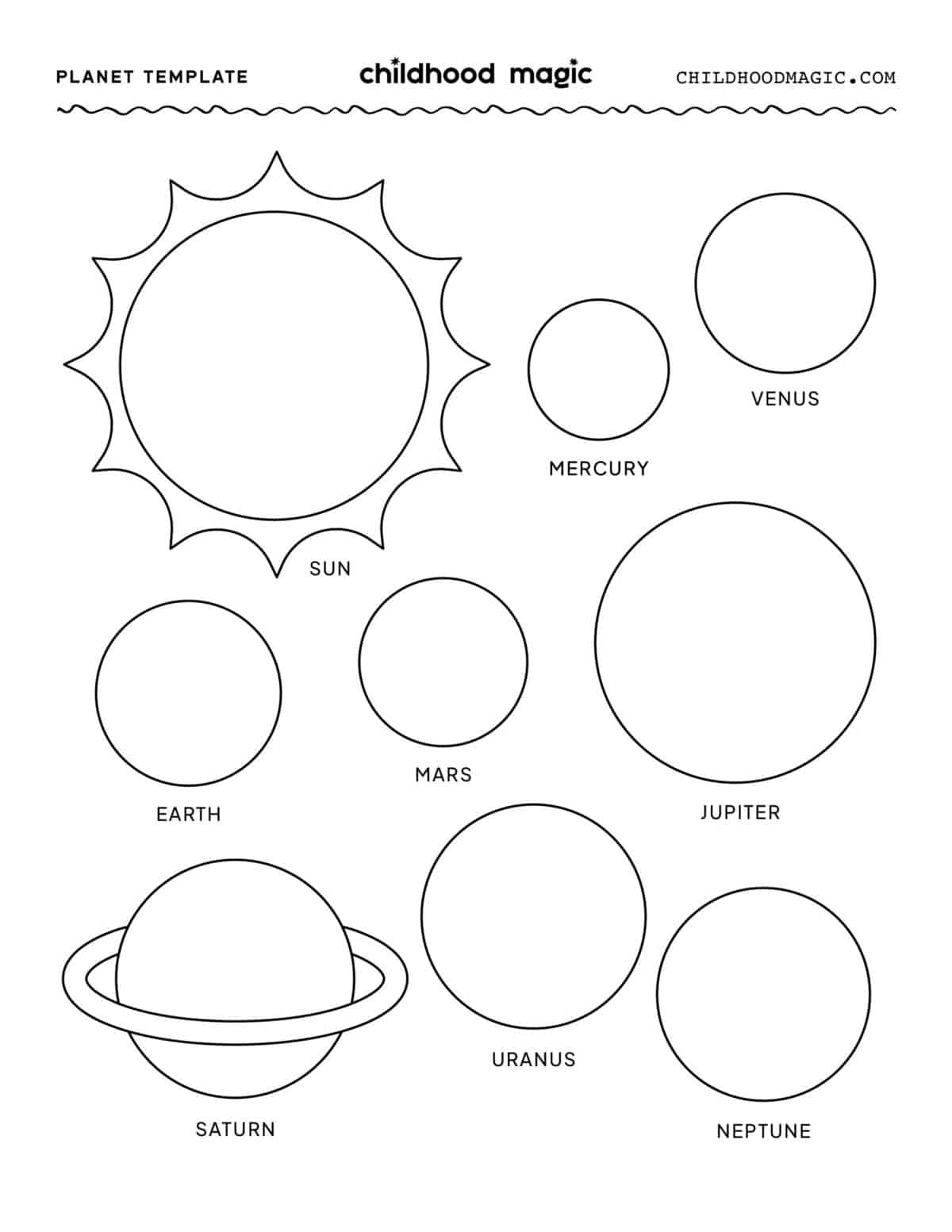 template for solar system craft