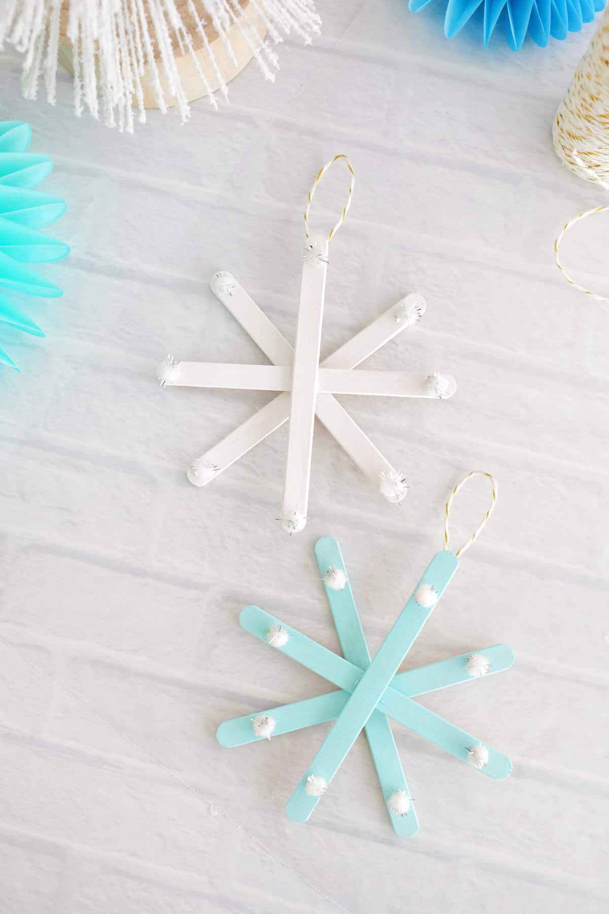popsicle stick snowflake craft