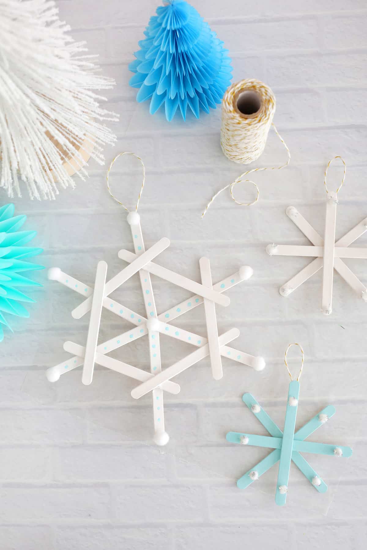 popsicle stick snowflake ornament crafts