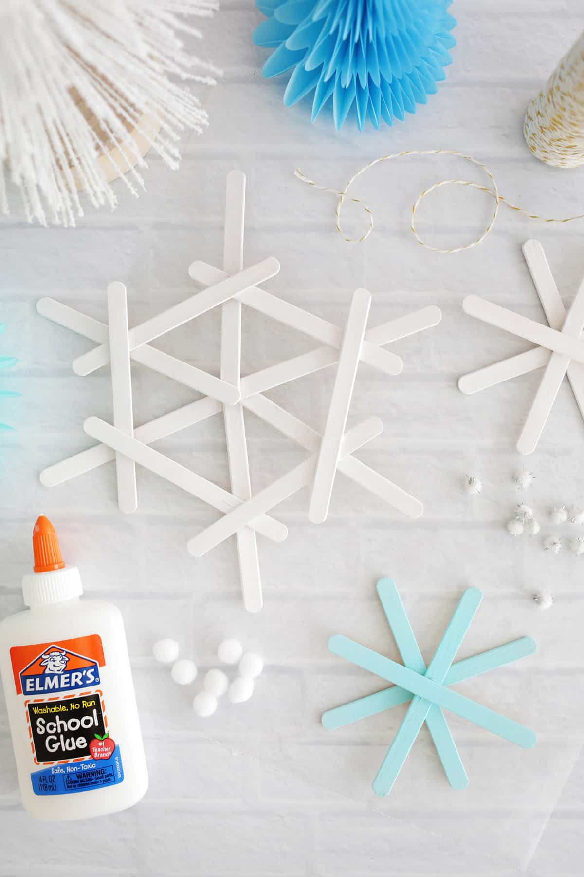 popsicle stick snowflake ornament crafts