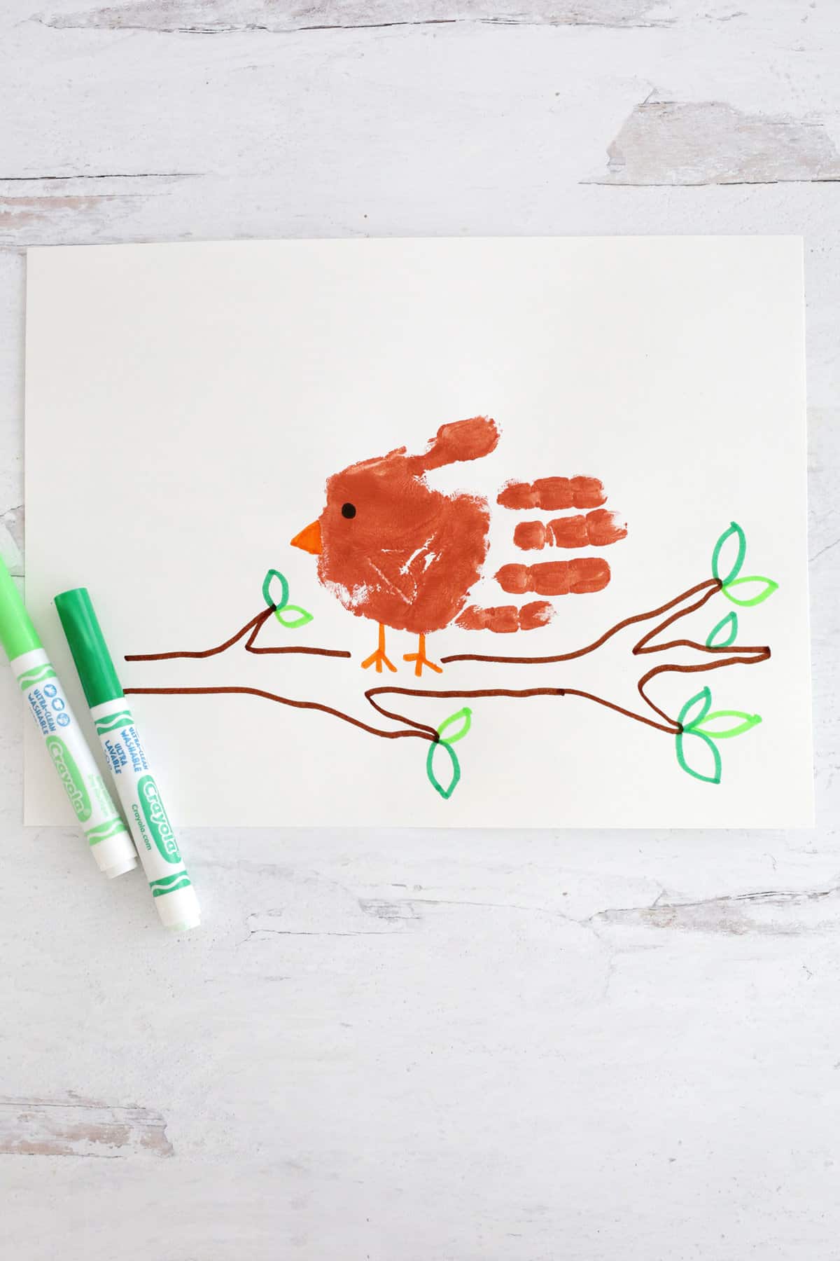bird handprint animal crafts for kids
