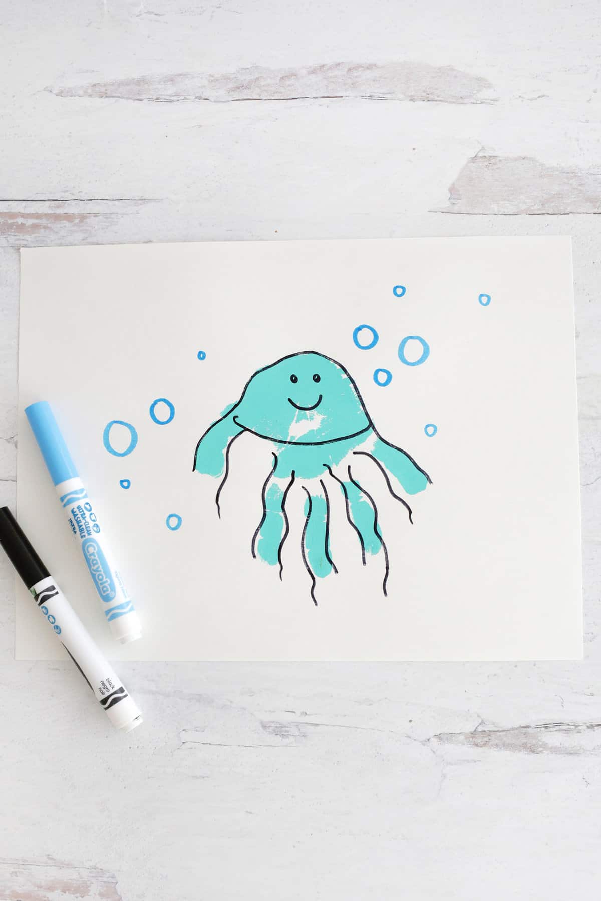 jellyfish handprint animal crafts for kids