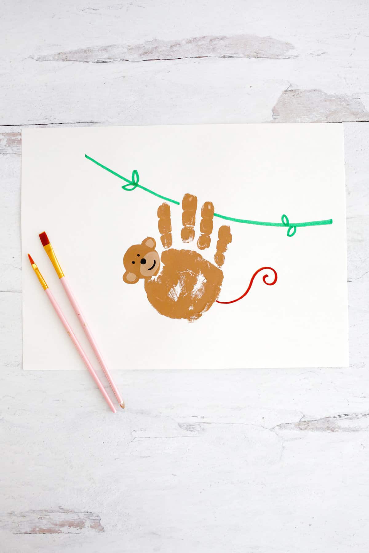handprint monkey craft for kids