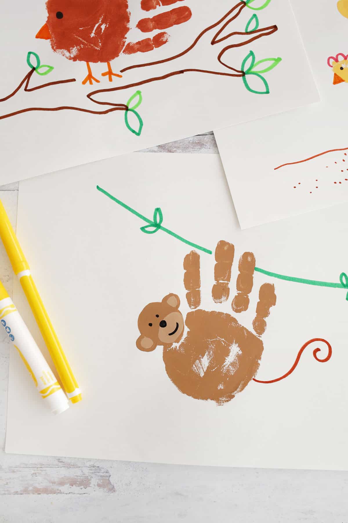 handprint animal crafts for kids