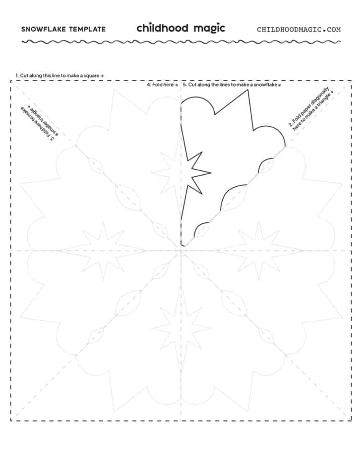 How to Make a Paper Snowflake- with 10 free Printables - Childhood Magic