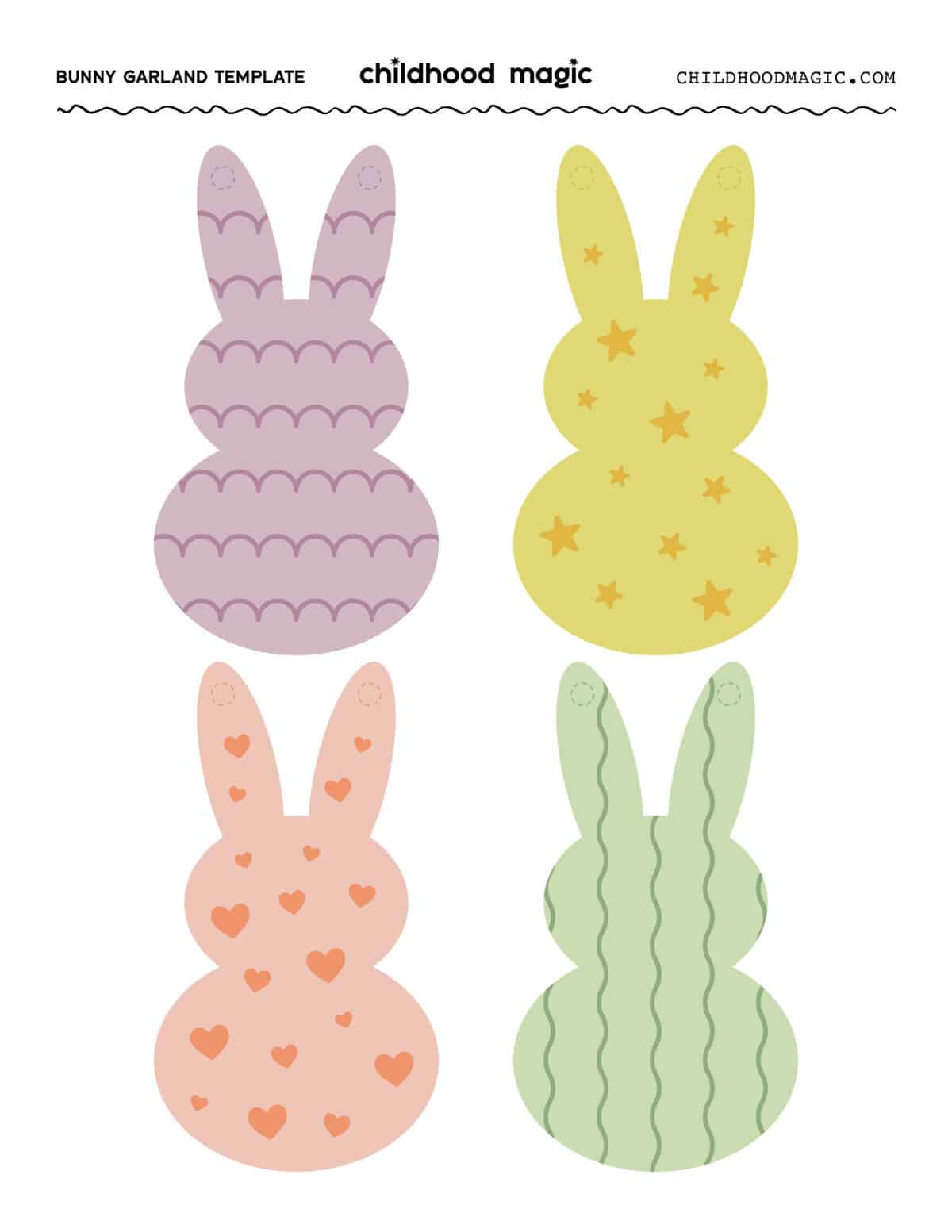 easter bunny garland template