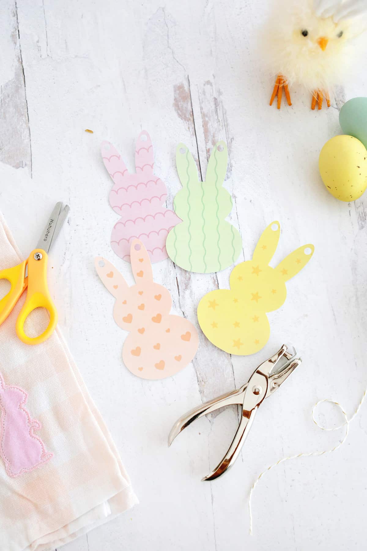 easter bunny garland craft cut out shapes