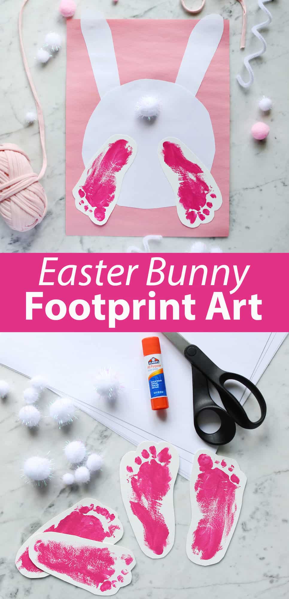 Easter Bunny Footprint Art - Childhood Magic