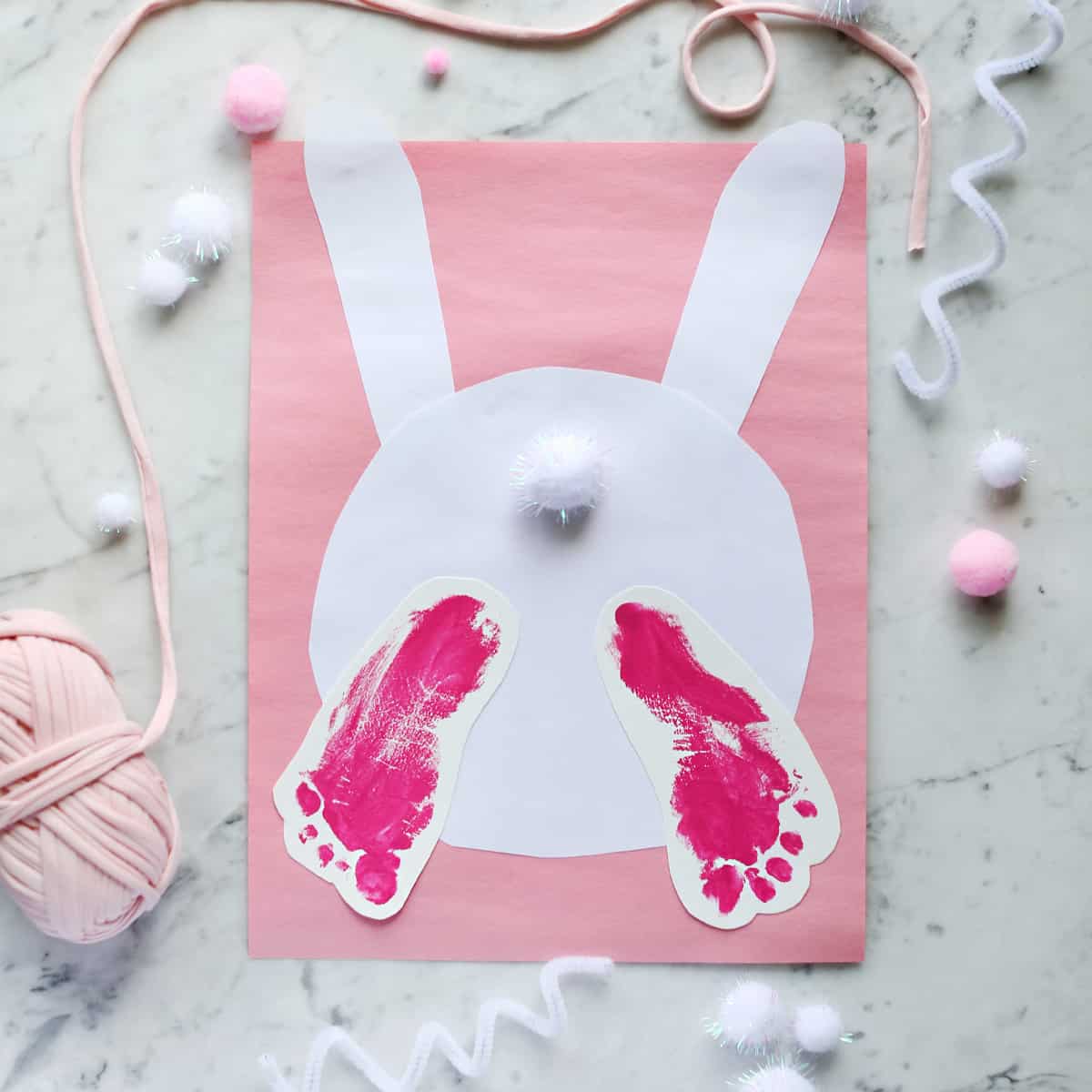 Easter Bunny Footprint Art - Childhood Magic