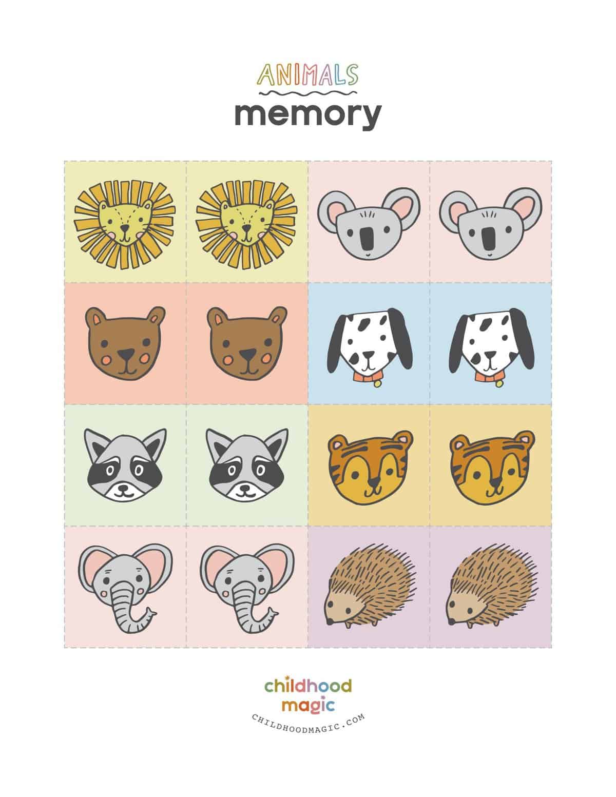 Matching game Kids - cute Animals animated GIFs - Online, Free