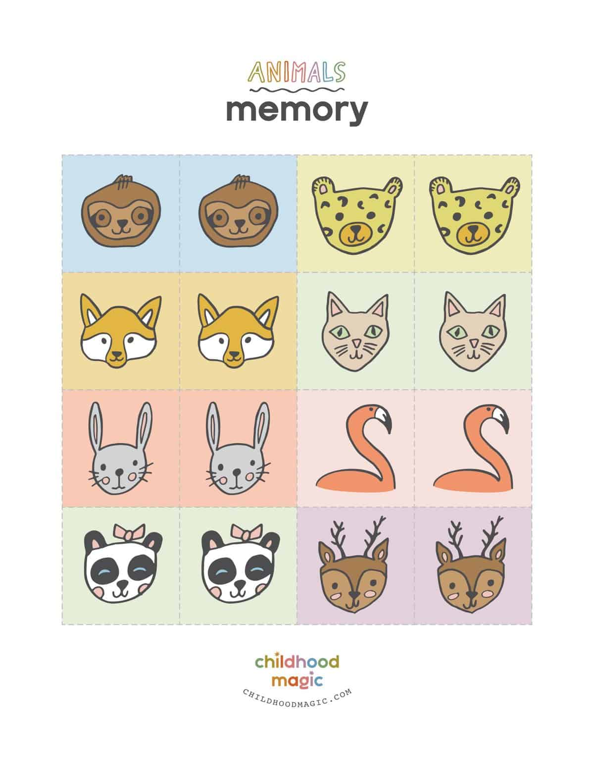 Matching game Kids - cute Animals animated GIFs - Online, Free