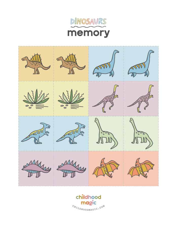 Dinosaur Memory Game - Childhood Magic