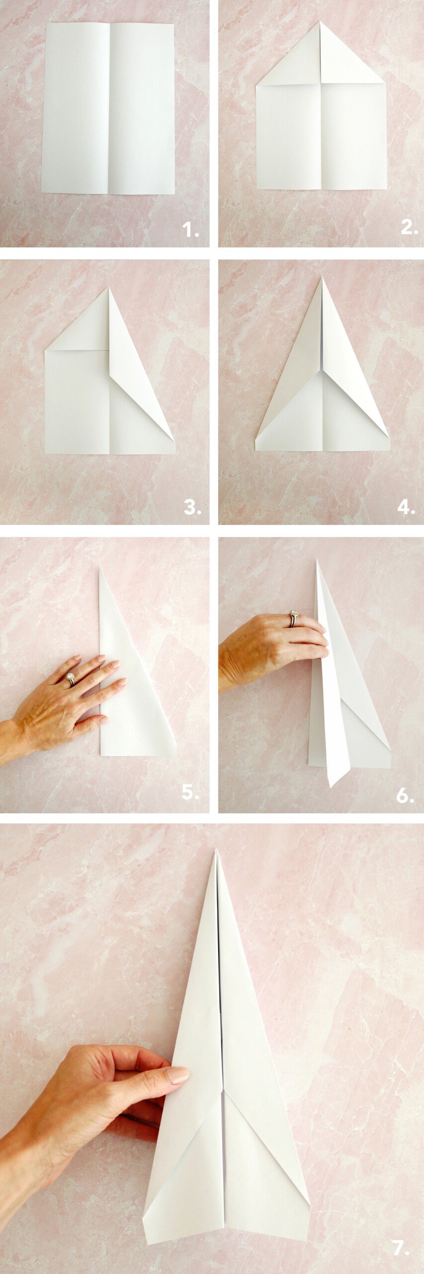 instructions for how to make a dart paper airplane
