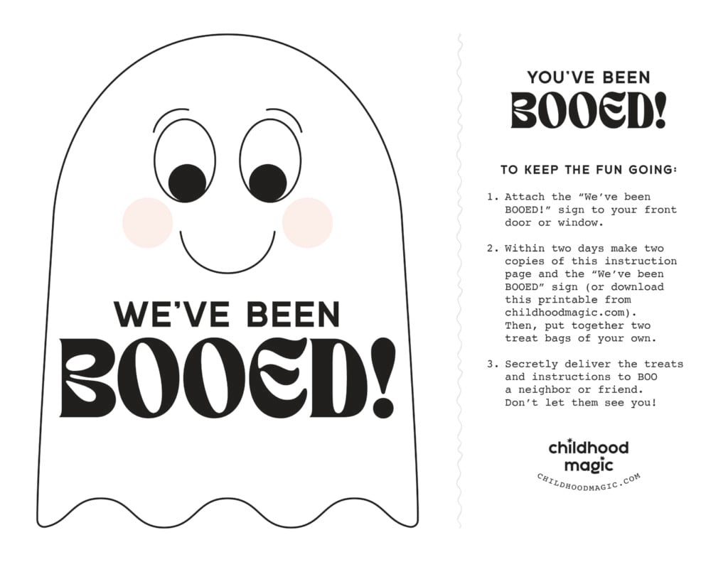 You've Been Booed! (Free Printable) Childhood Magic