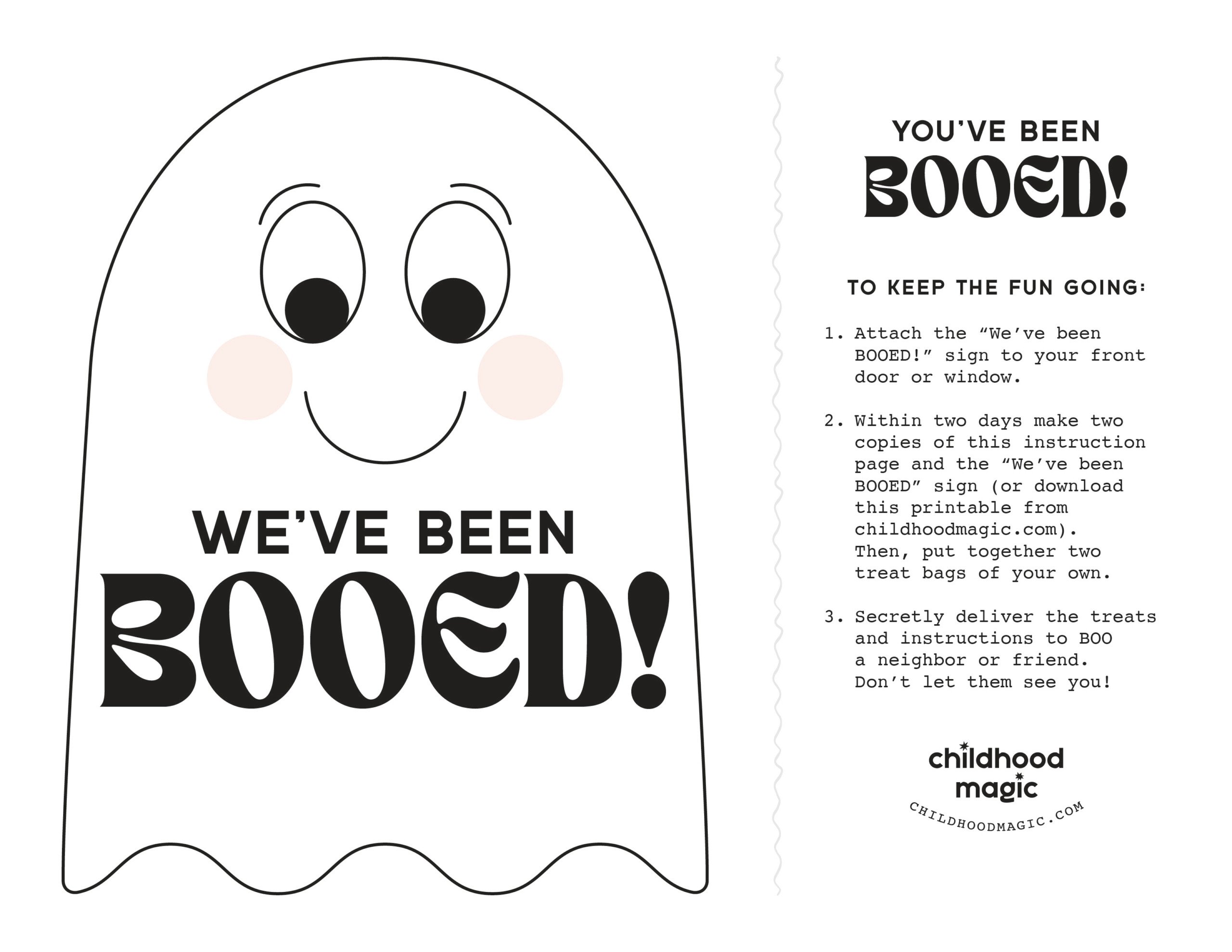 you've been booed free printable