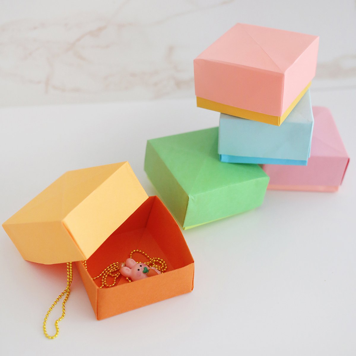 Origami Paper Box with Lid, DIY Paper Gift Box Making Tutorial