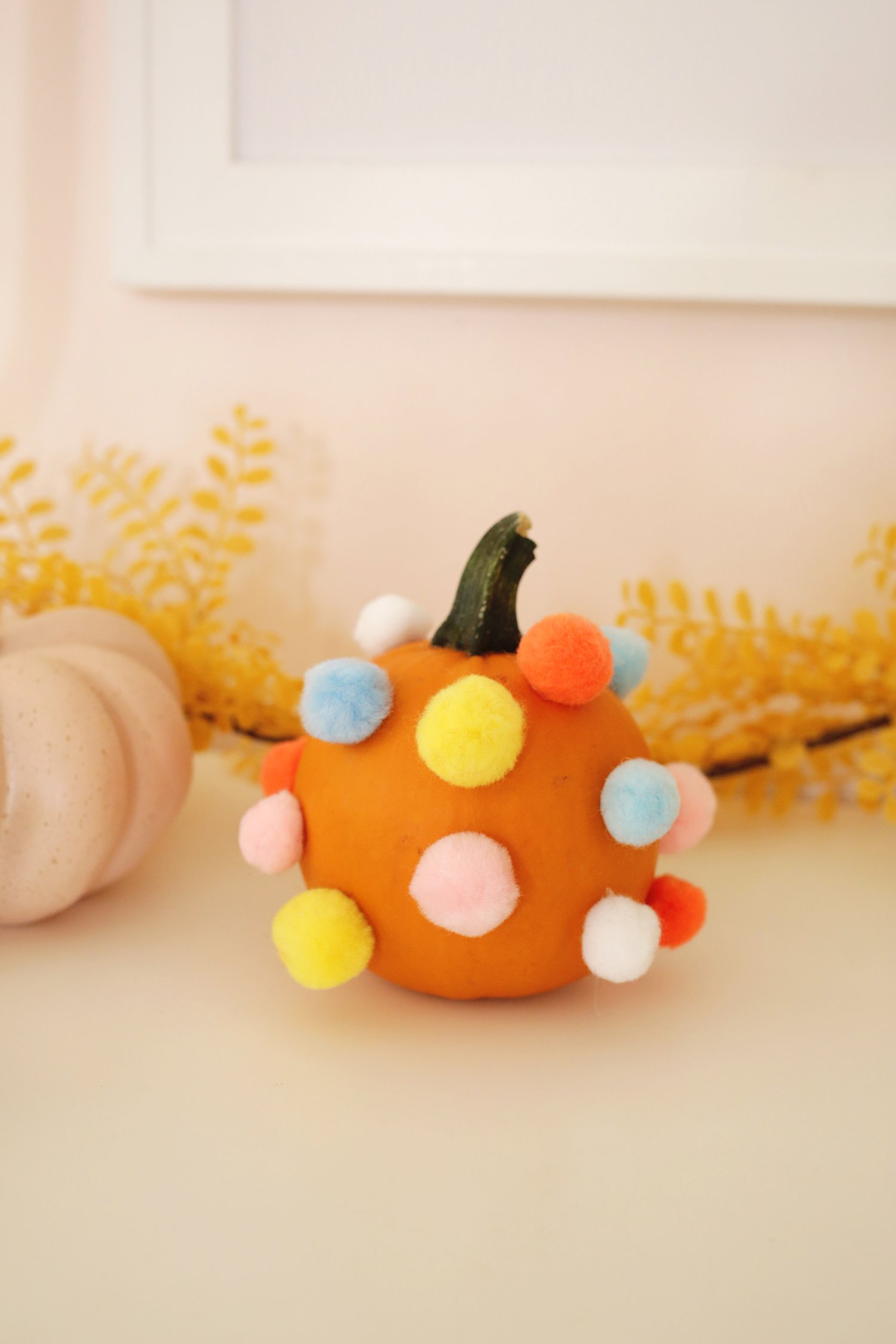 pom pom no carve pumpkin ideas