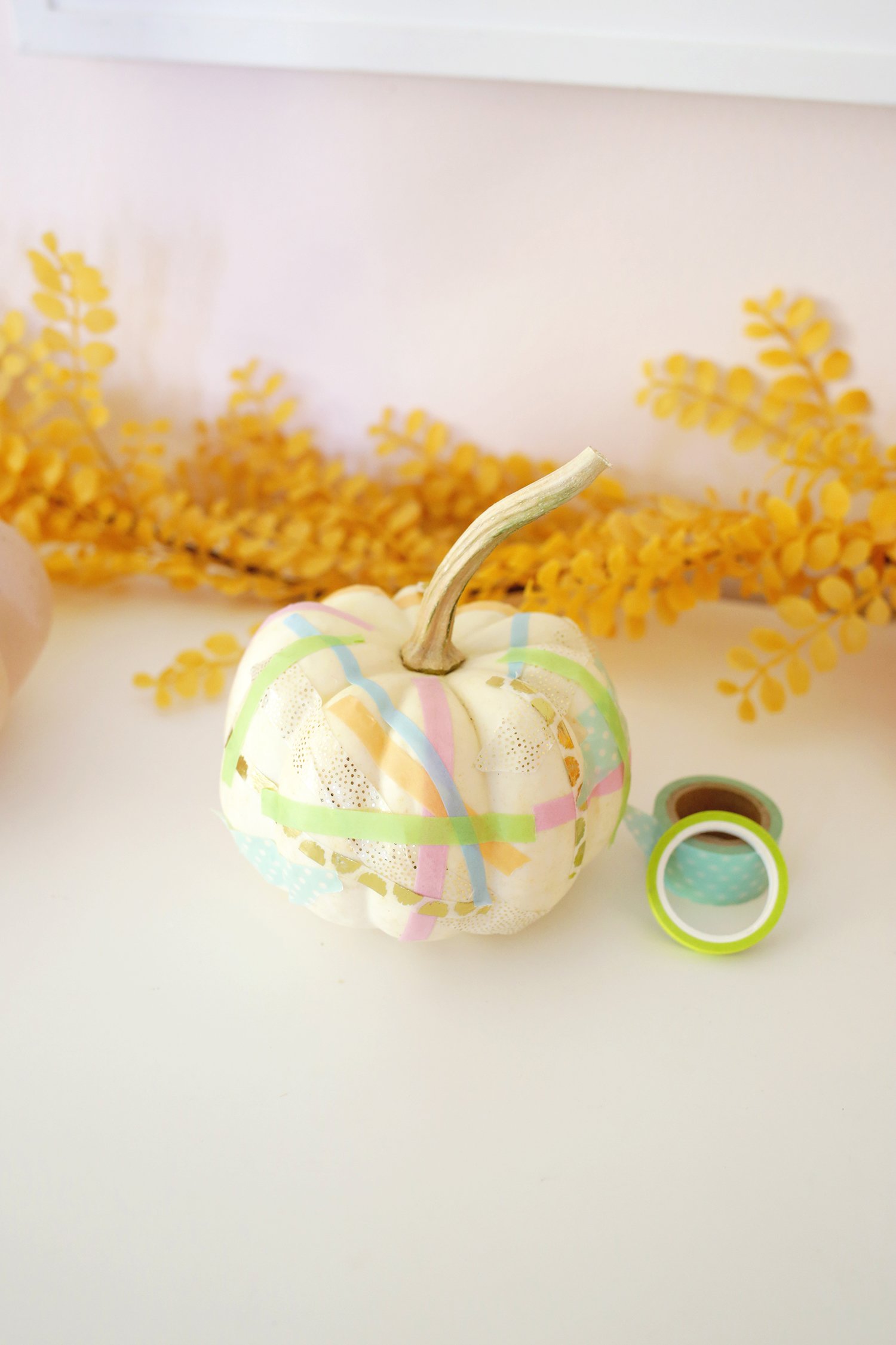 washi tape no carve pumpkin ideas